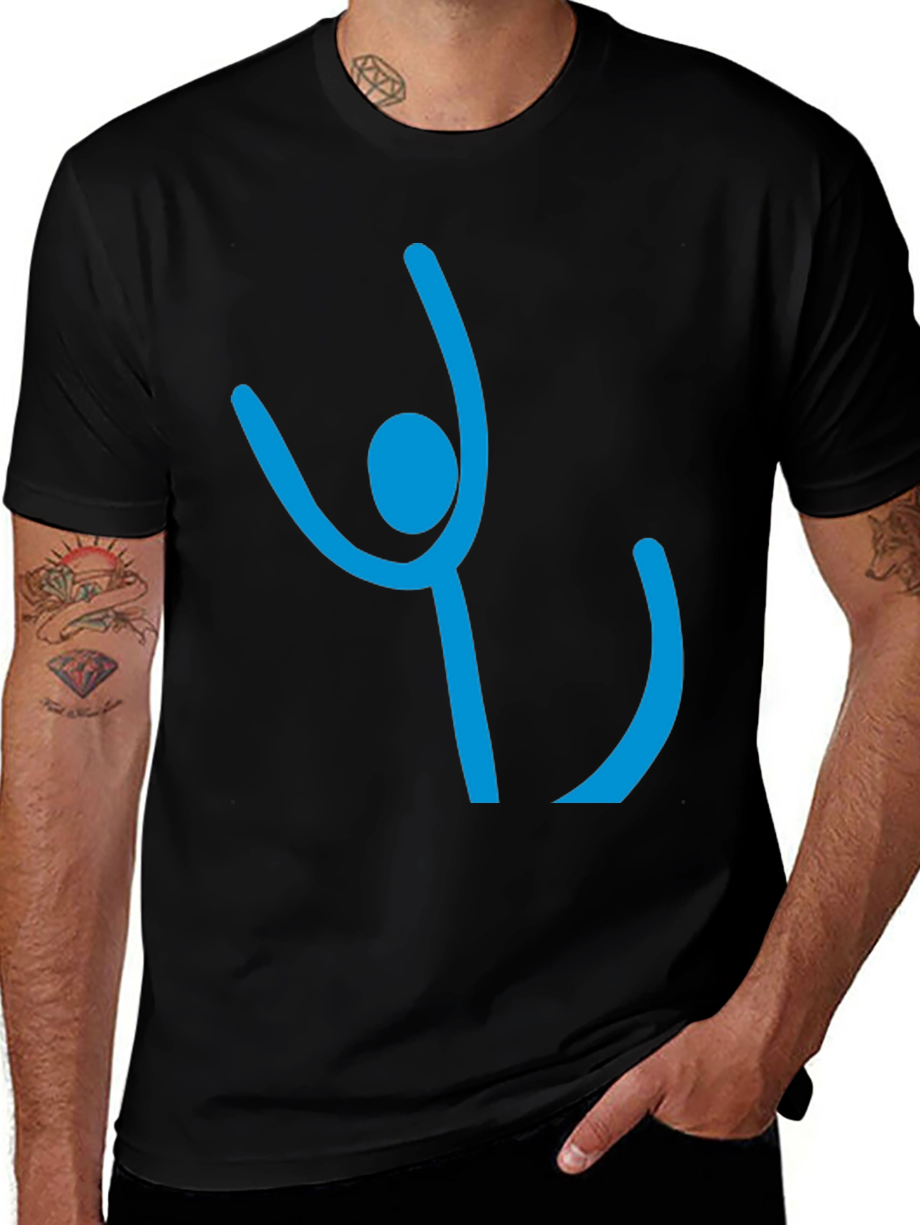 Variant 5 of Abstract Gymnast Black T-Shirt