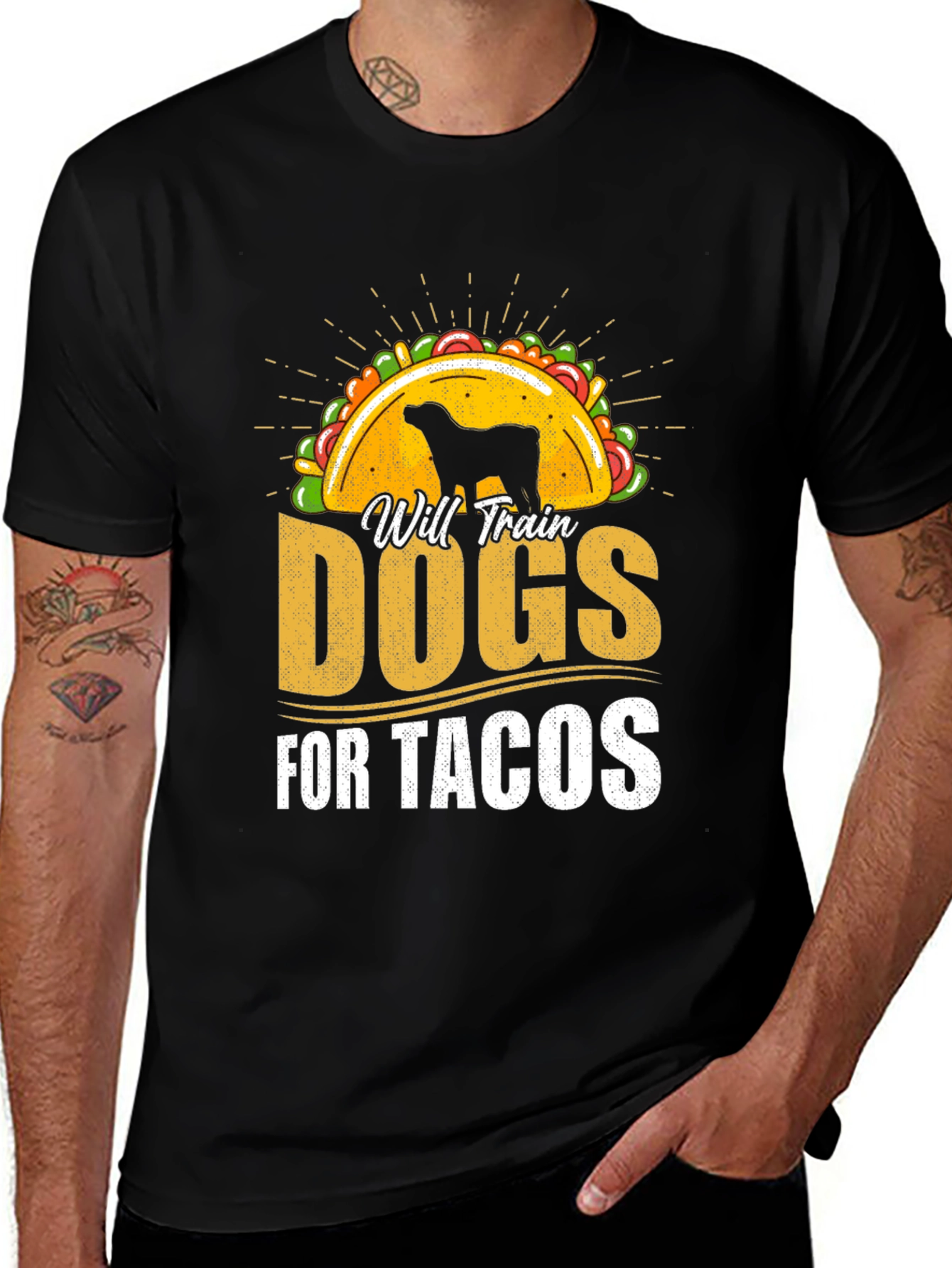 Variant 17 of Will Train Dogs for Tacos T-Shirt