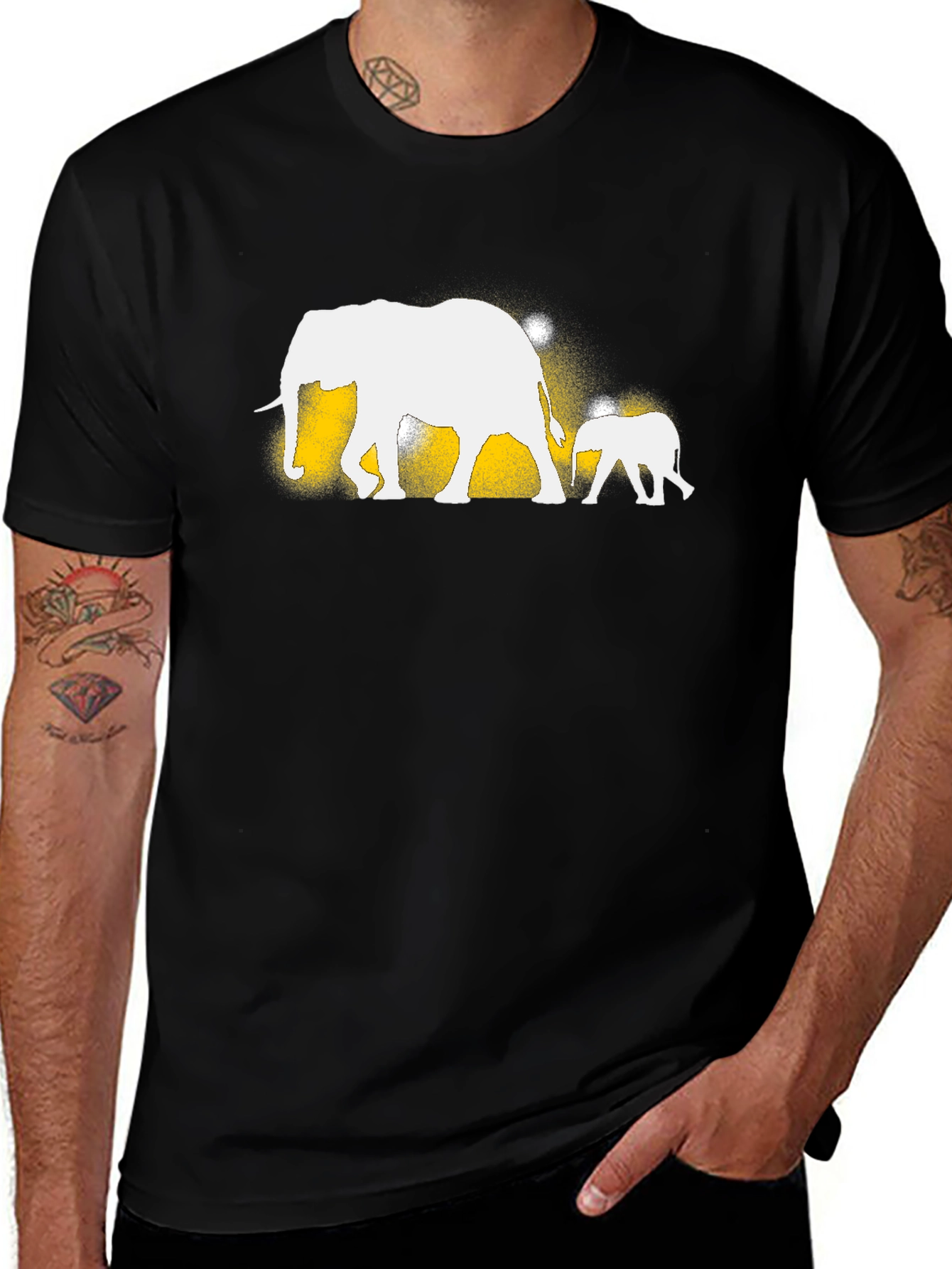 Variant 28 of Elephant Family Black T-Shirt
