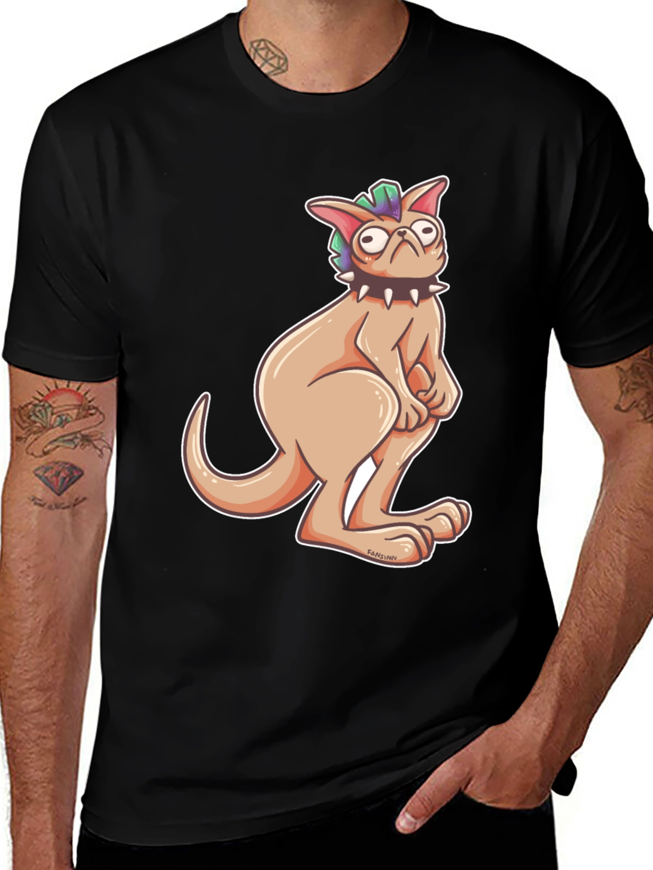 Variant 18 of Punk Rock Kangaroo Graphic Tee