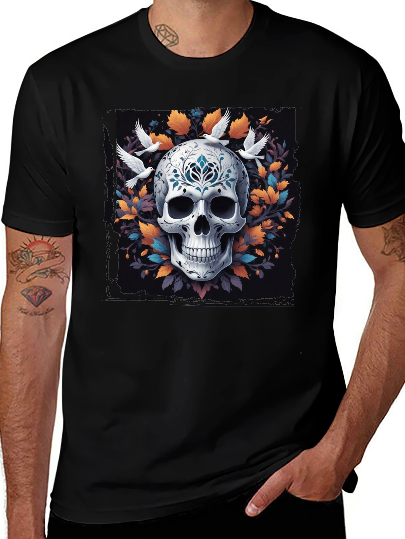 Variant 3 of Skull & Dove Graphic Tee