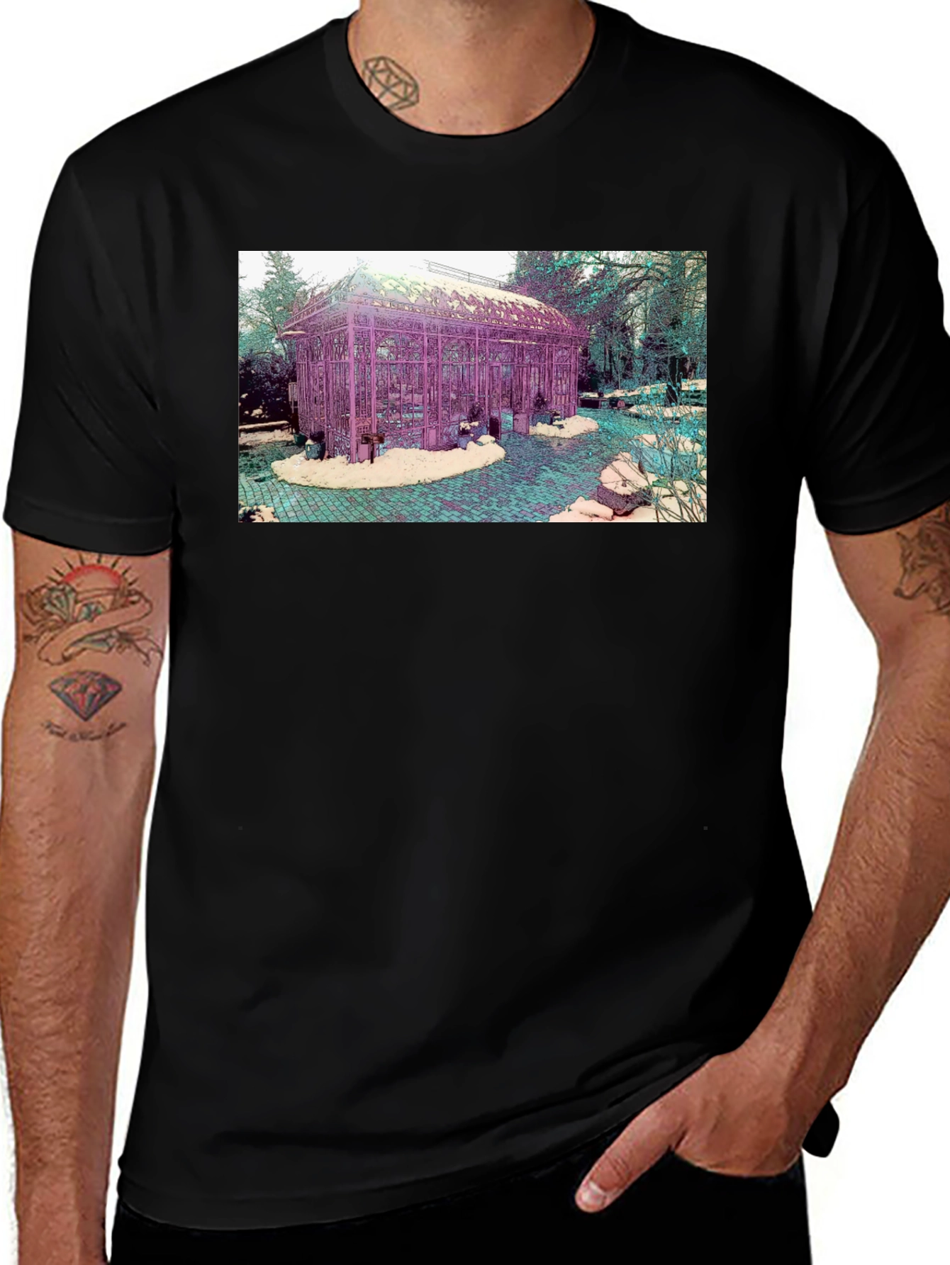 Variant 26 of Artistic Greenhouse Graphic Tee - Unique Design