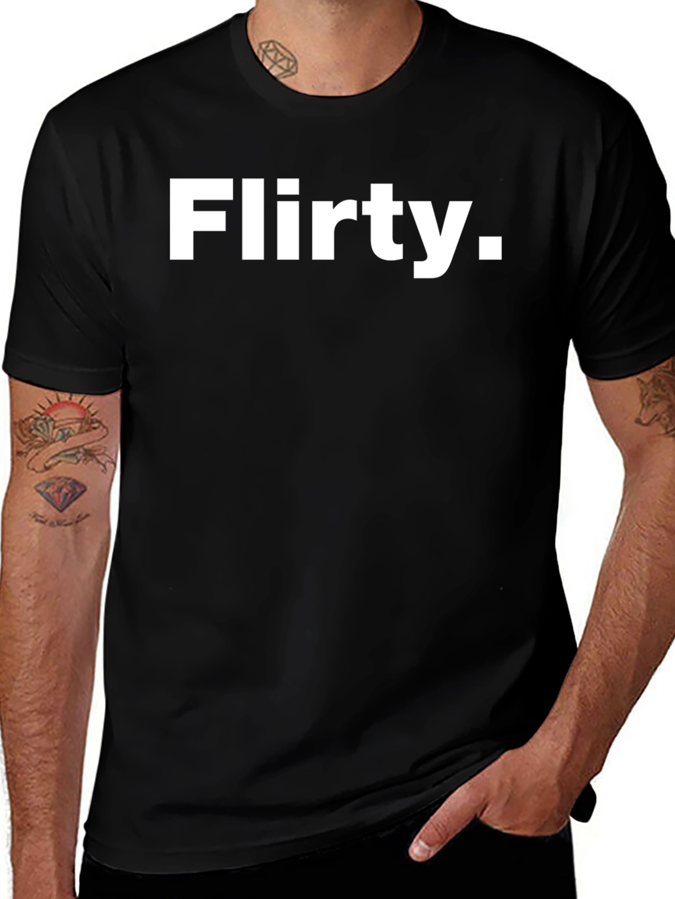 Variant 10 of Flirty Black T-Shirt - Bold Statement Tee