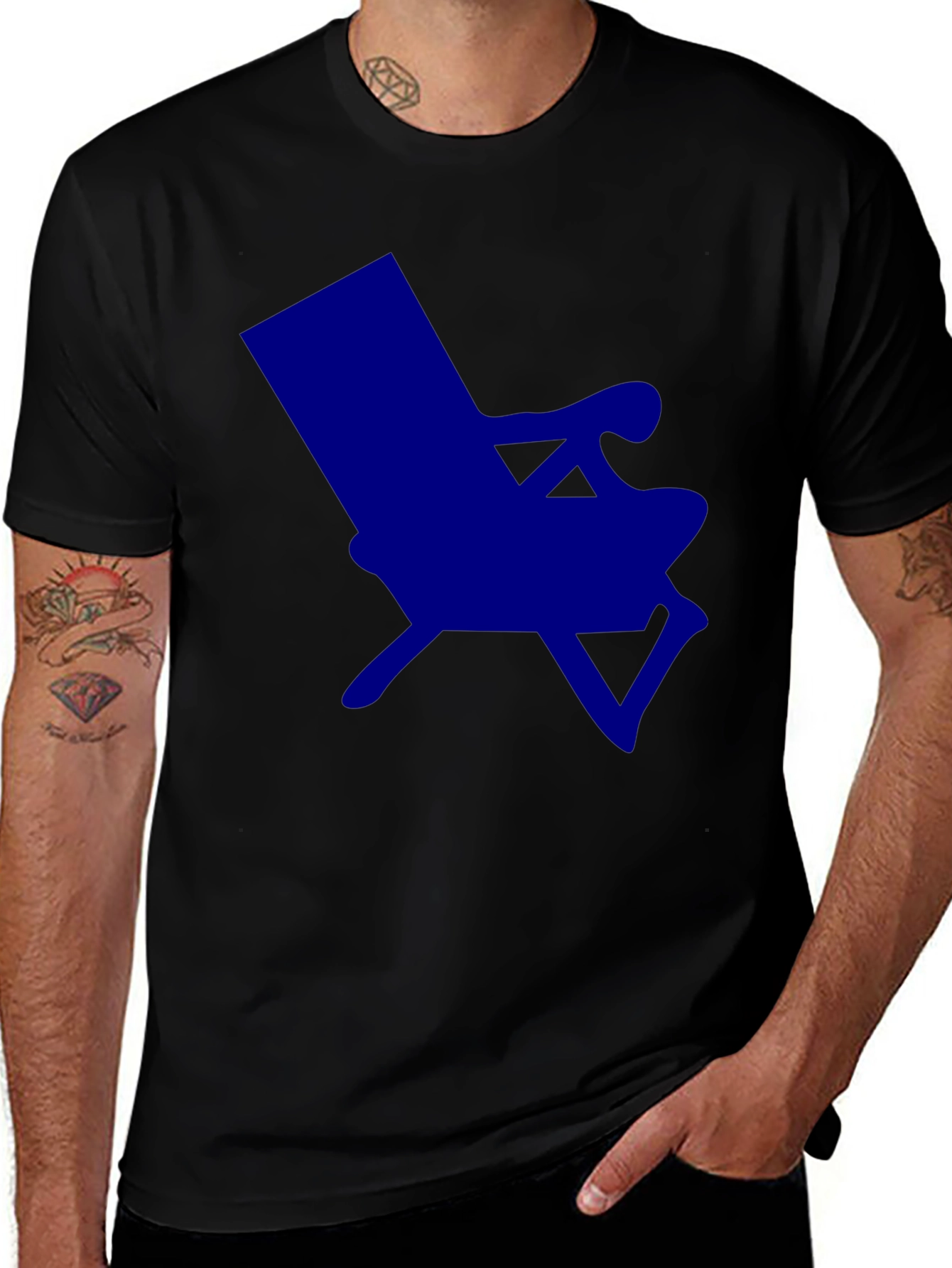 Variant 12 of Modern Blue Chair Graphic T-Shirt - Casual Style