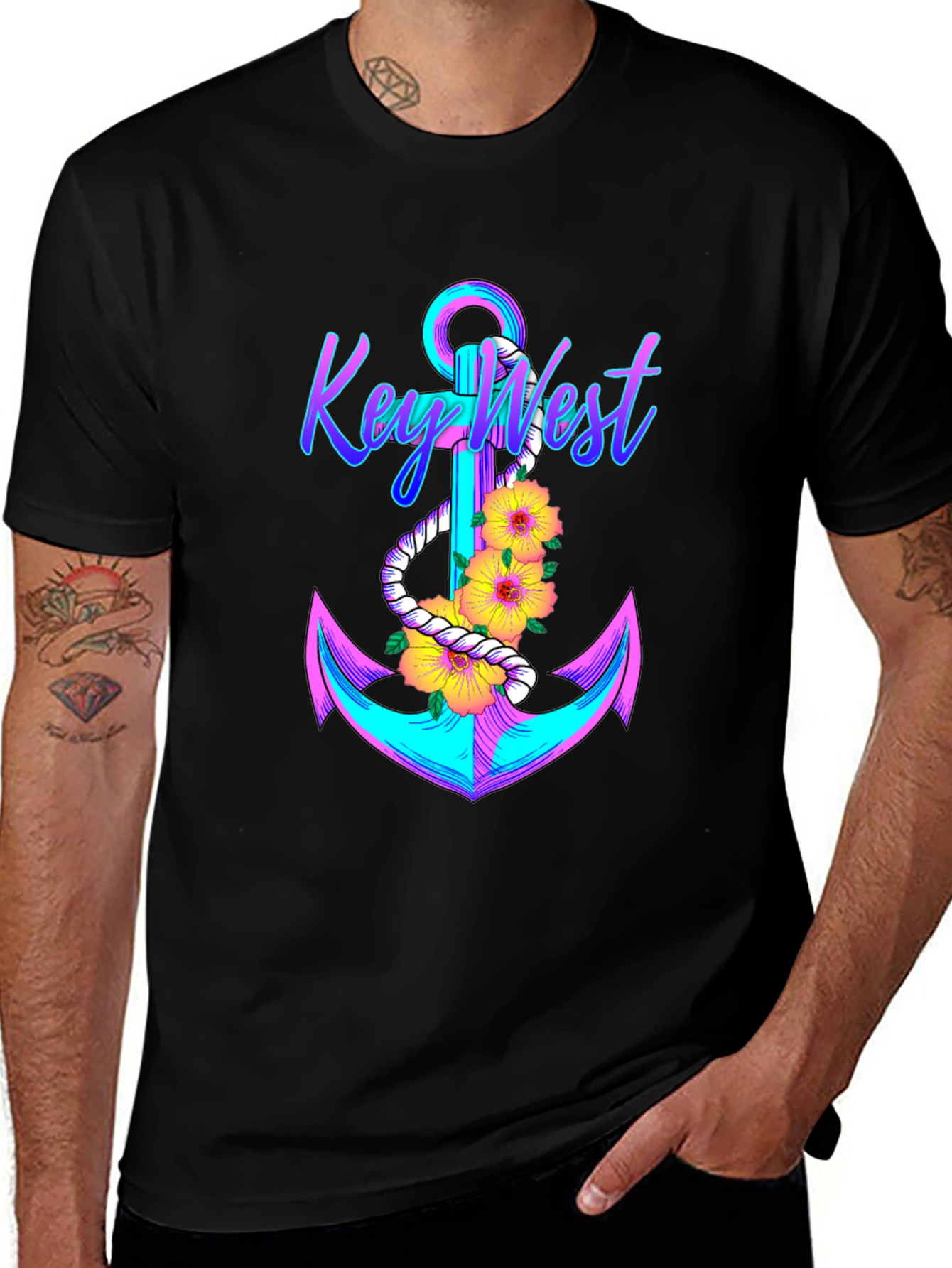 Variant 28 of Key West Anchor T-Shirt - Vibrant Graphic Tee