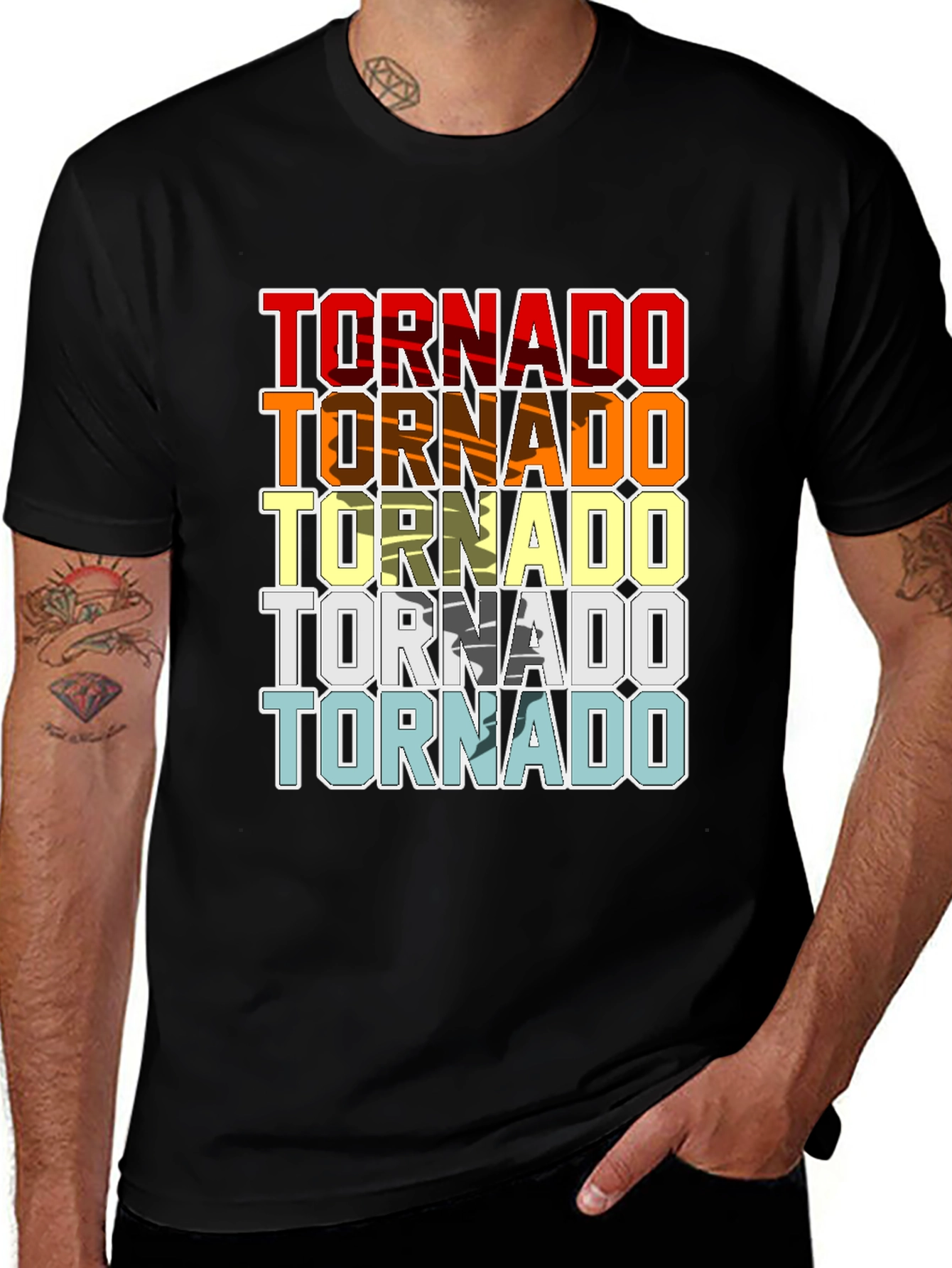 Retro Tornado Graphic T-Shirt Cool Weather Design