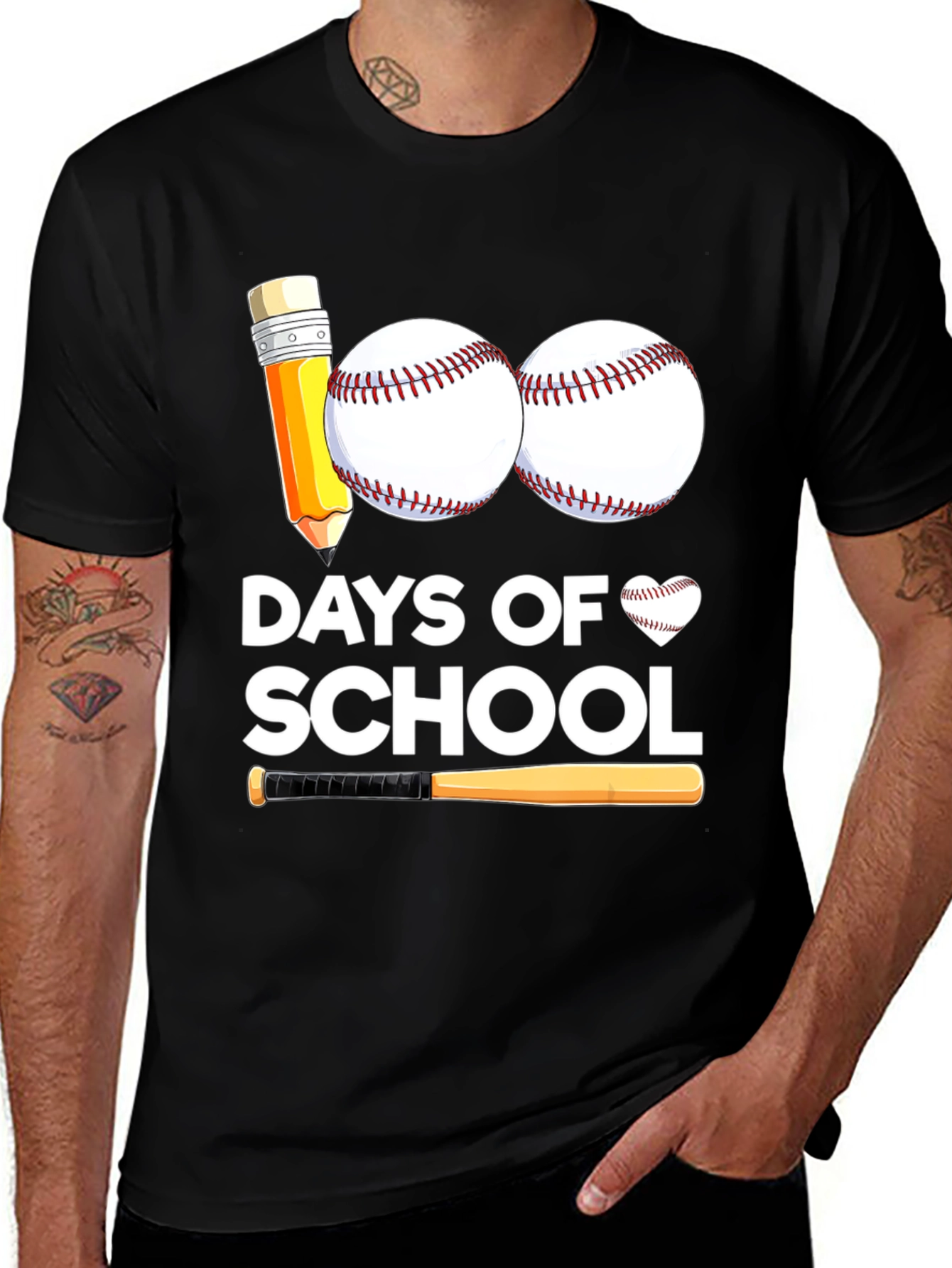 100 Days of School Baseball T-Shirt