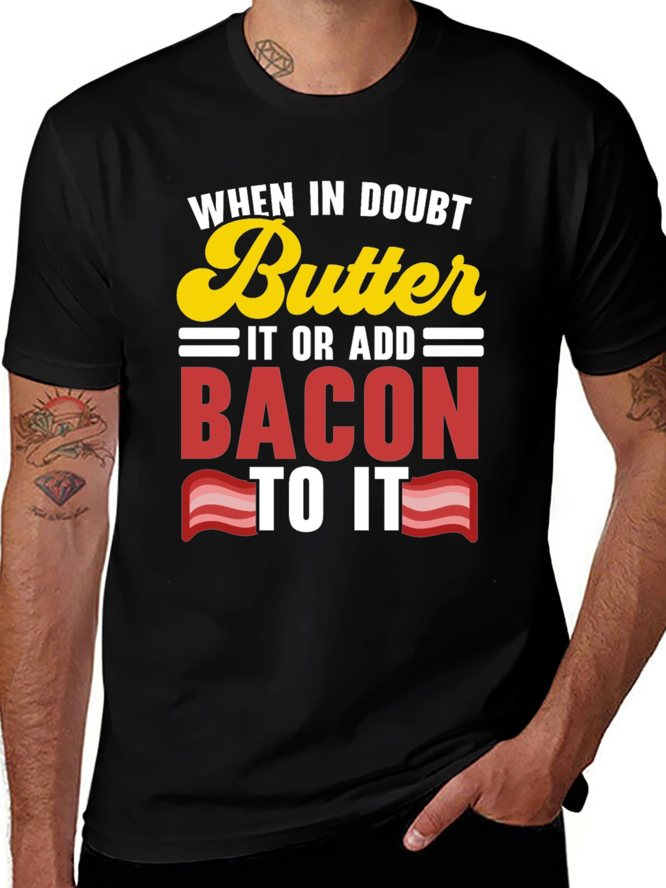 Variant 17 of Funny Bacon Butter T-Shirt - Novelty Foodie Tee
