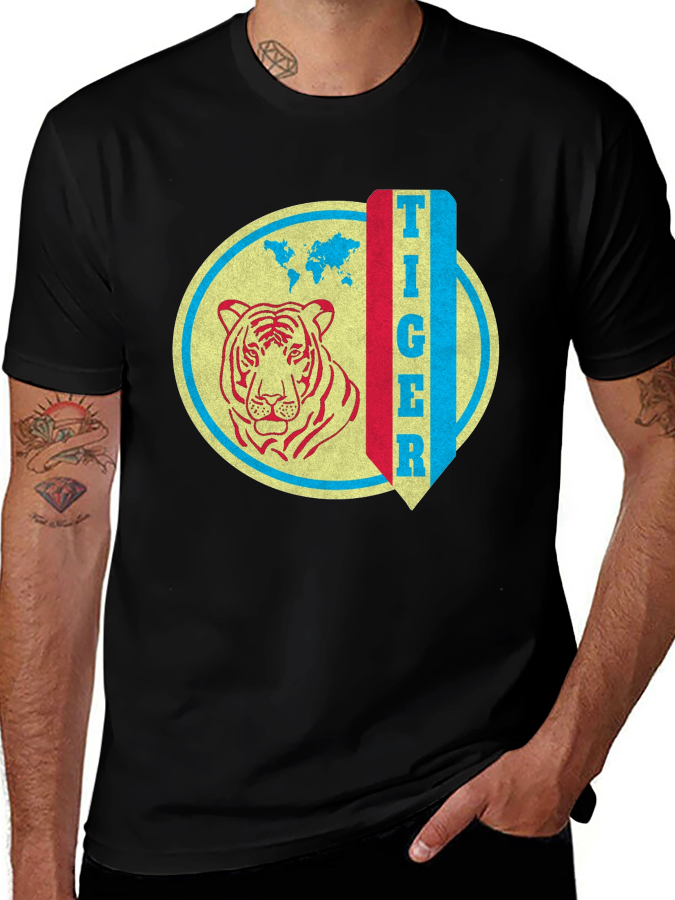 Variant 26 of Vintage Tiger Graphic Tee - Soft Cotton Blend