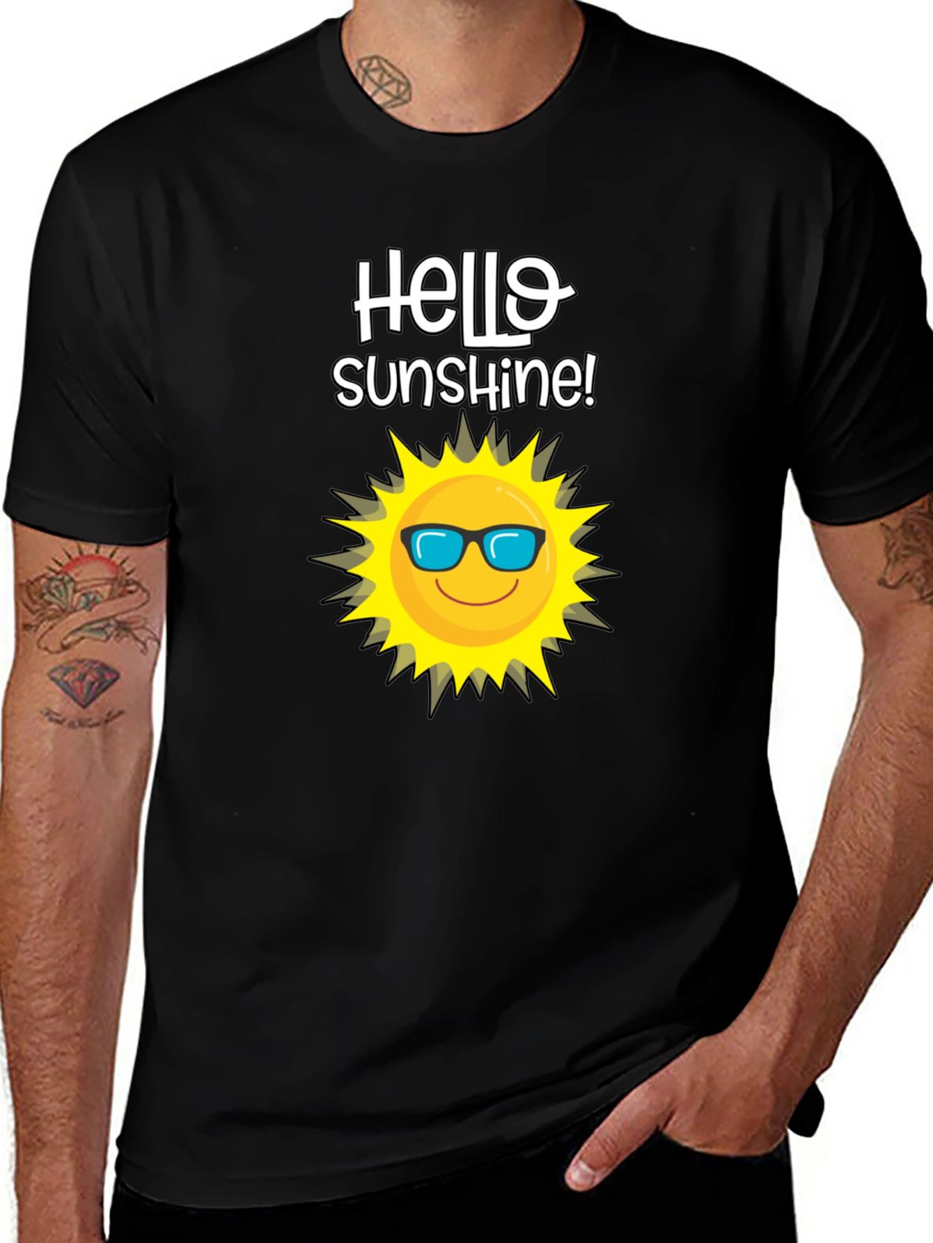 Hello Sunshine T-Shirt - Black Cotton Tee