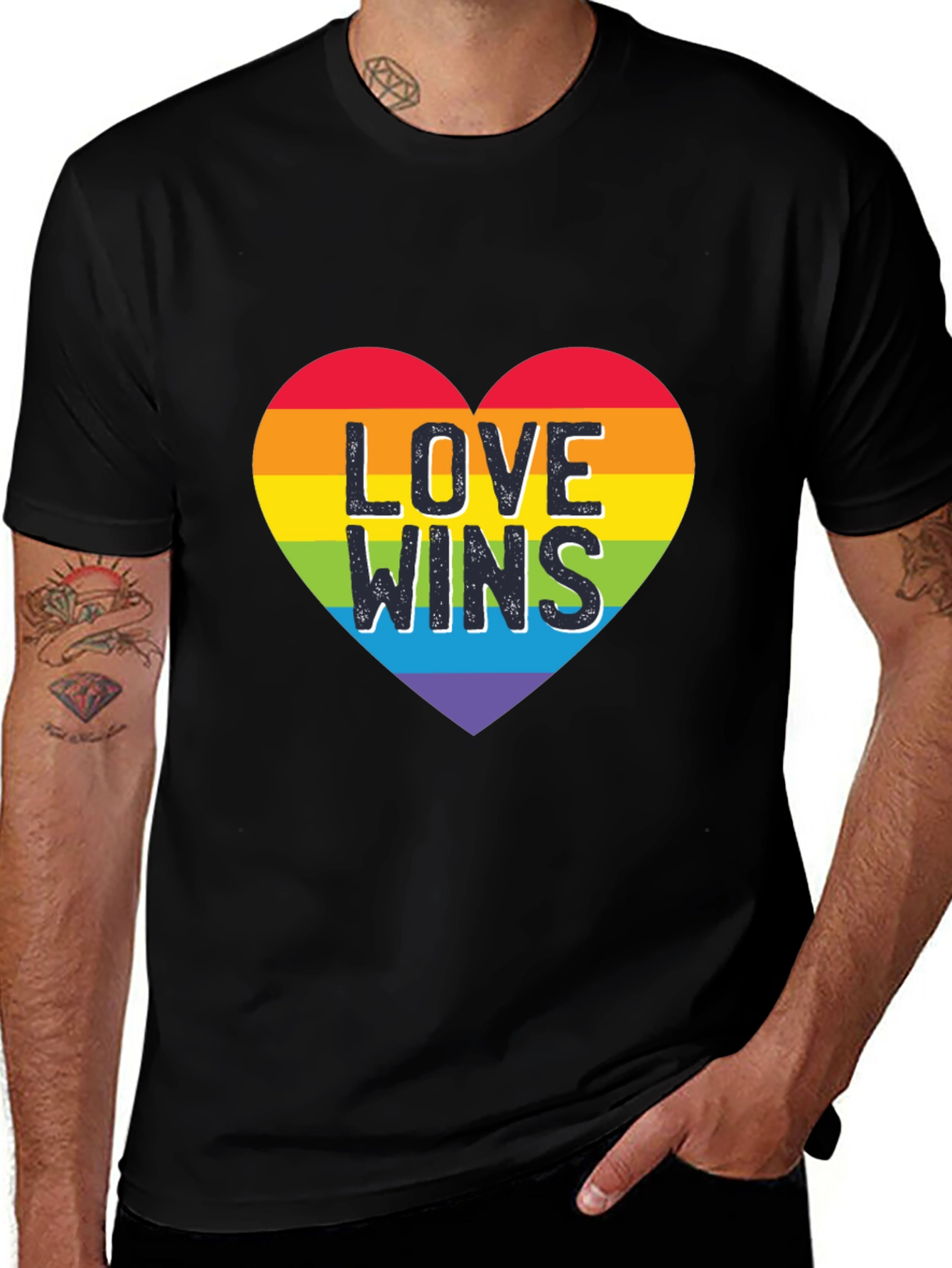Variant 17 of Love Wins Heart Graphic Tee - Pride Shirt