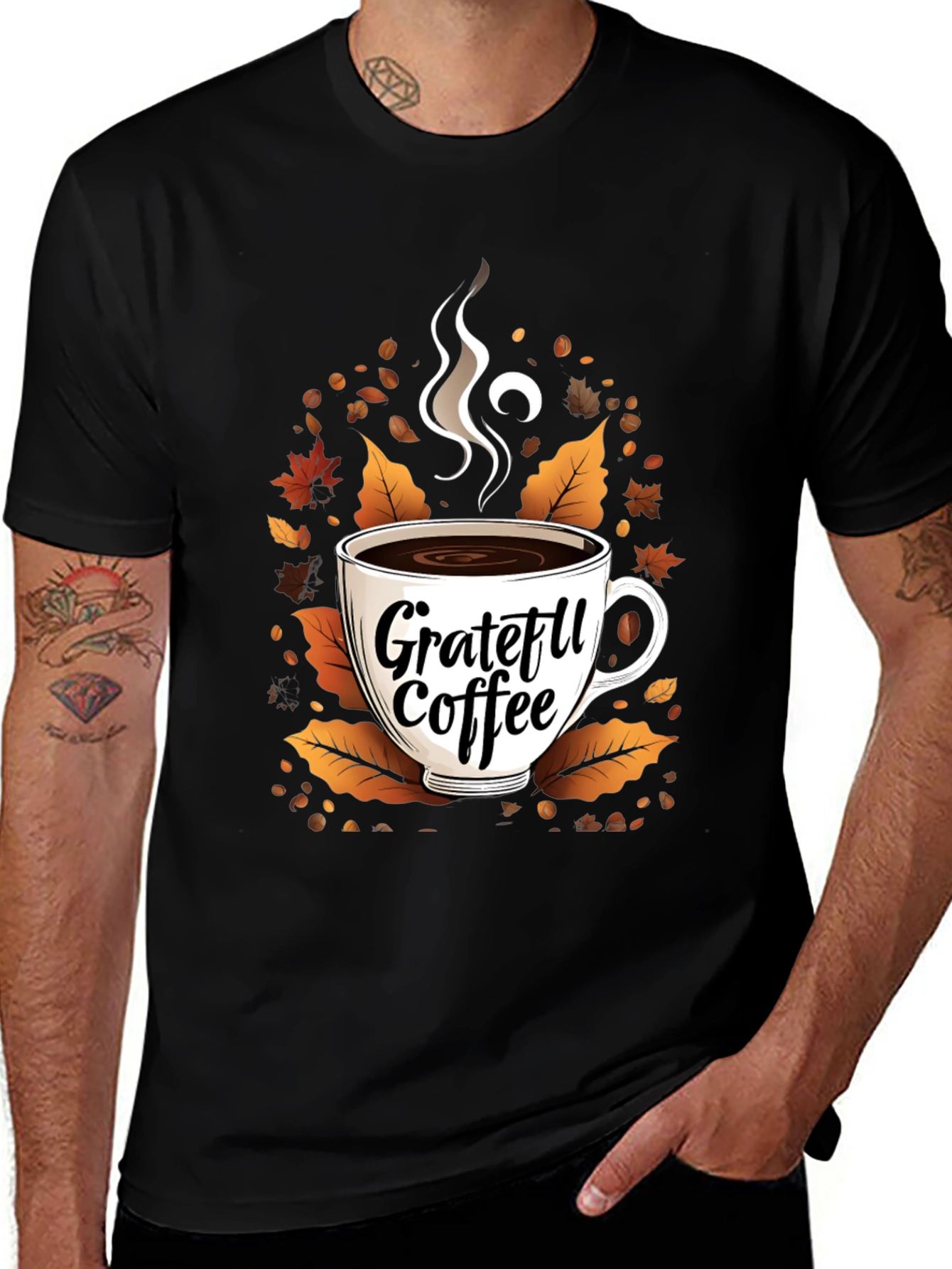 Black Grateful Coffee T-Shirt main image