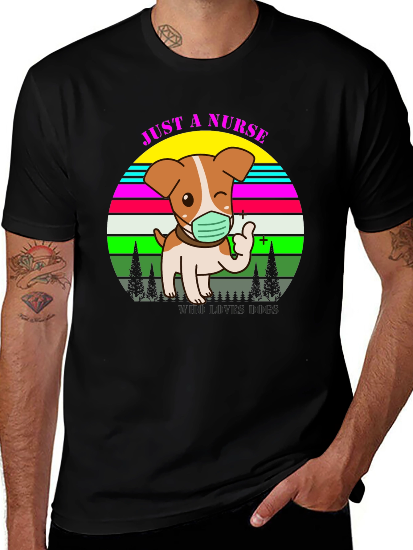 Variant 12 of Just a Nurse Who Loves Dogs T-Shirt