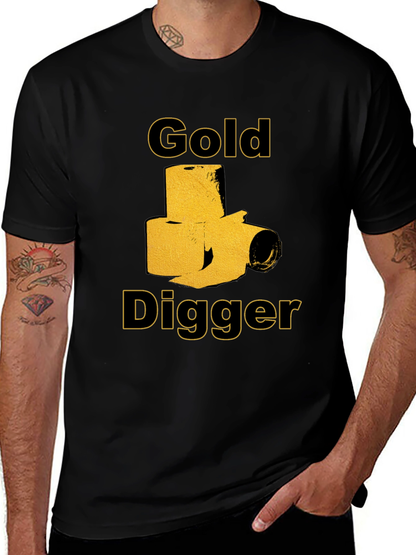 Variant 9 of Gold Digger T-Shirt - Black Tee