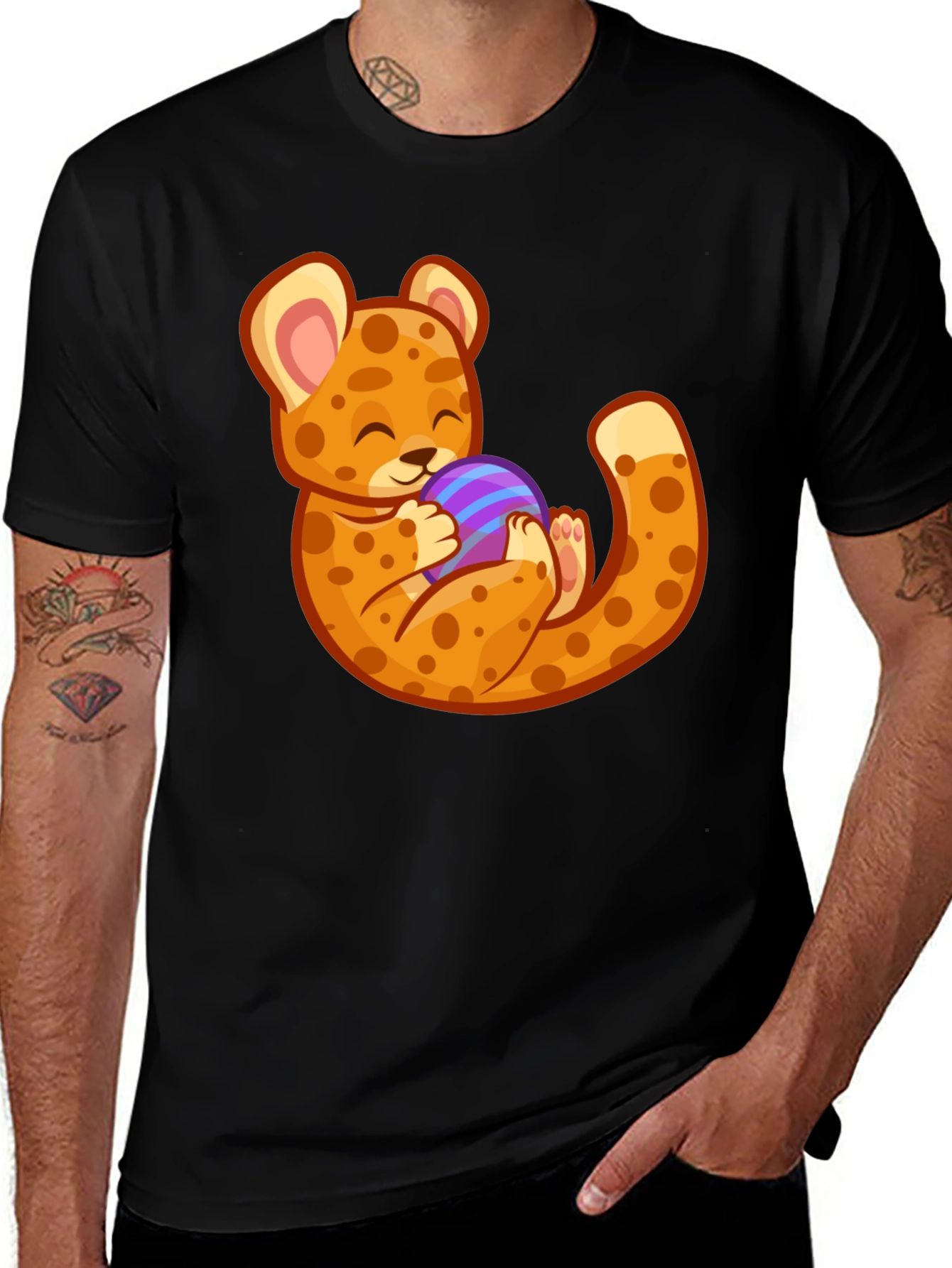 Variant 26 of Cute Cheetah Holding Egg T-Shirt