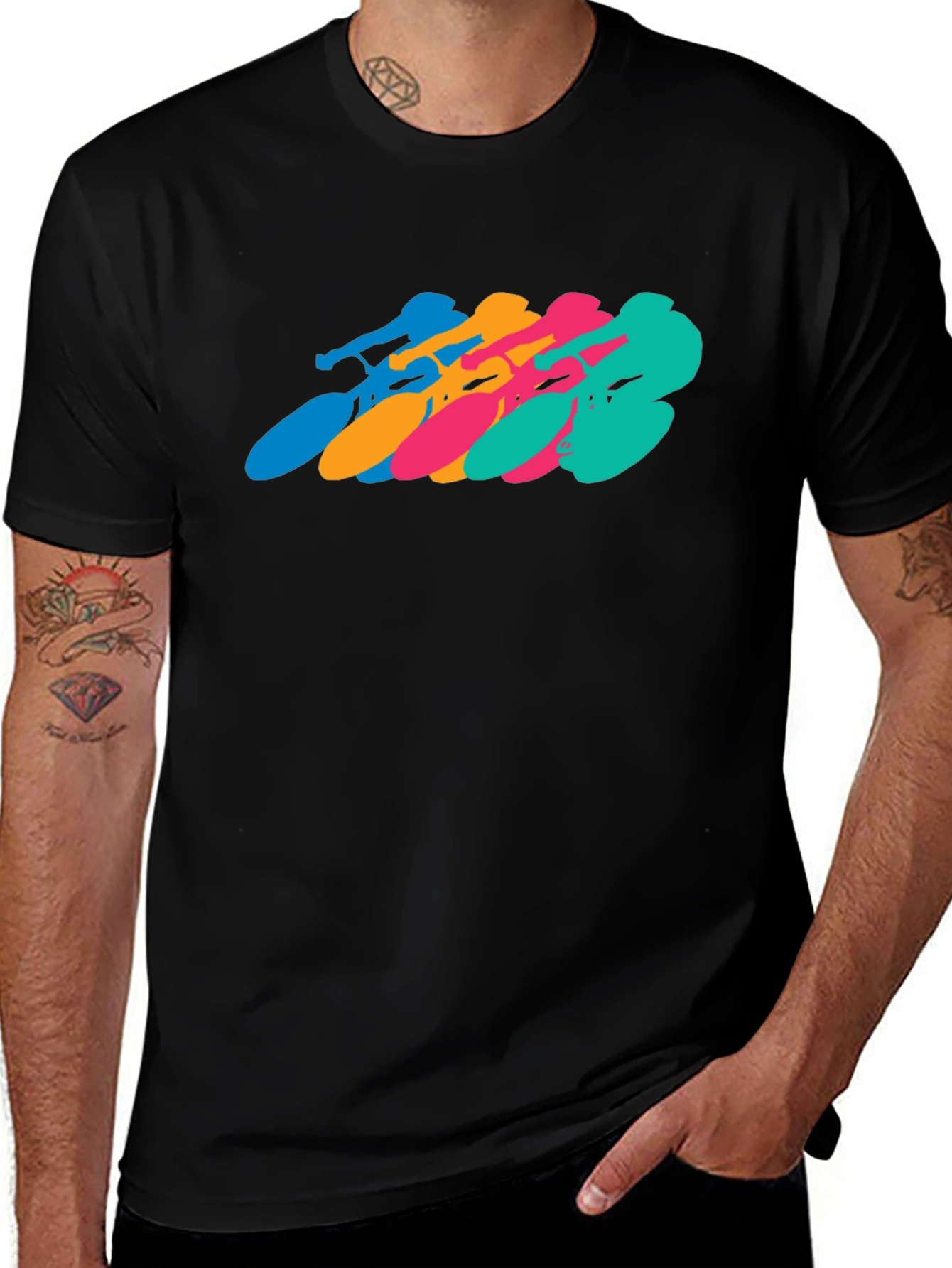 Variant 6 of Retro Cycling Team Black T-Shirt