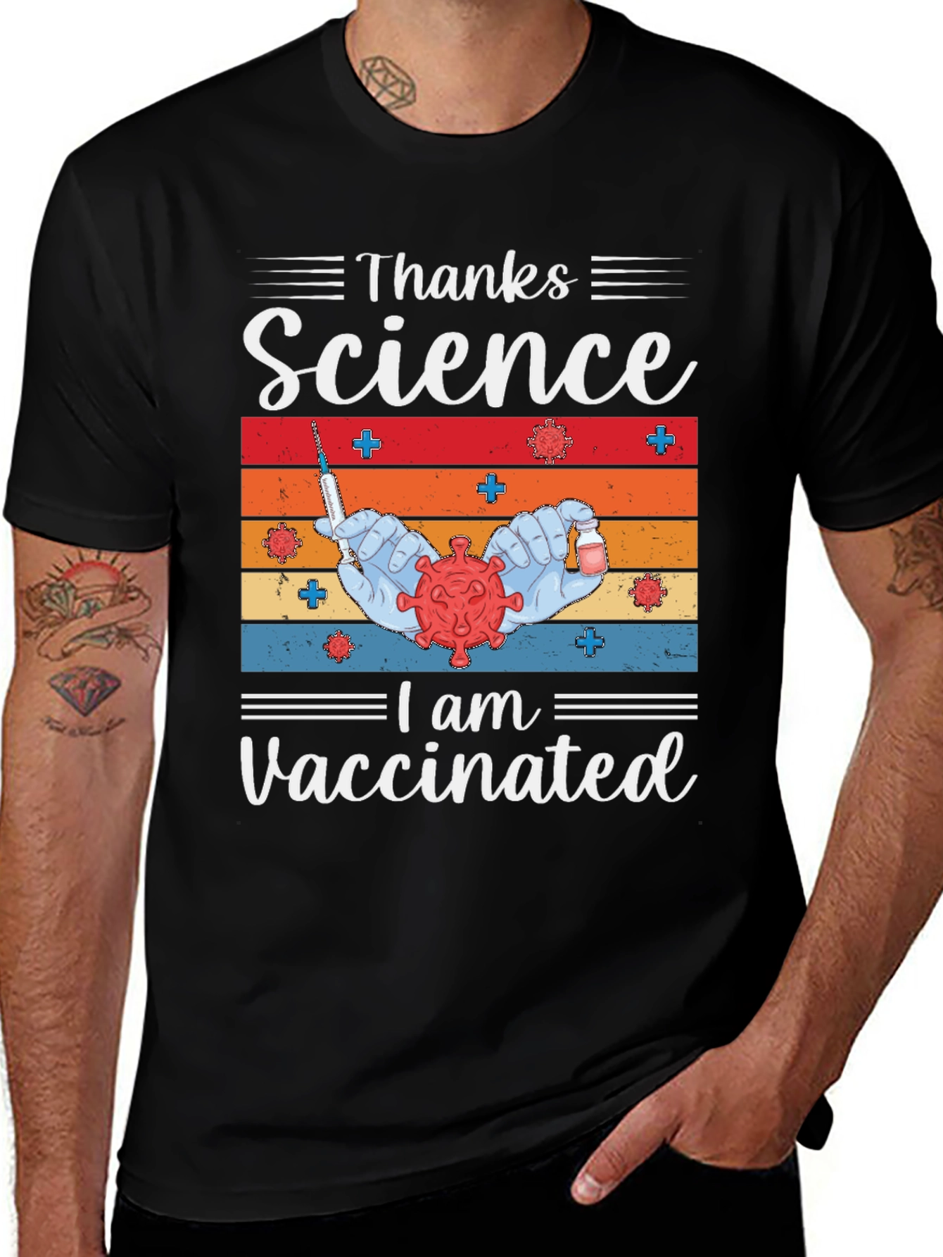 Variant 3 of Thanks Science I am Vaccinated T-Shirt