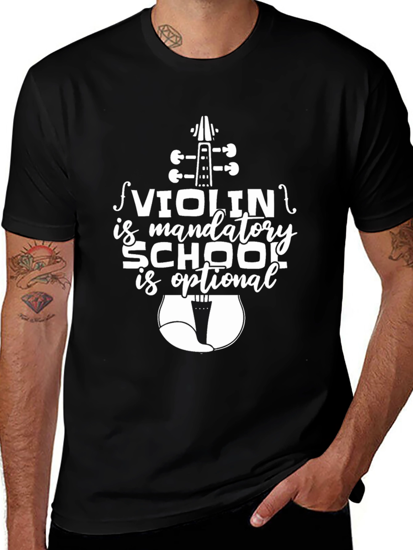 Variant 30 of Violin Is Mandatory T-Shirt, Musician Tee