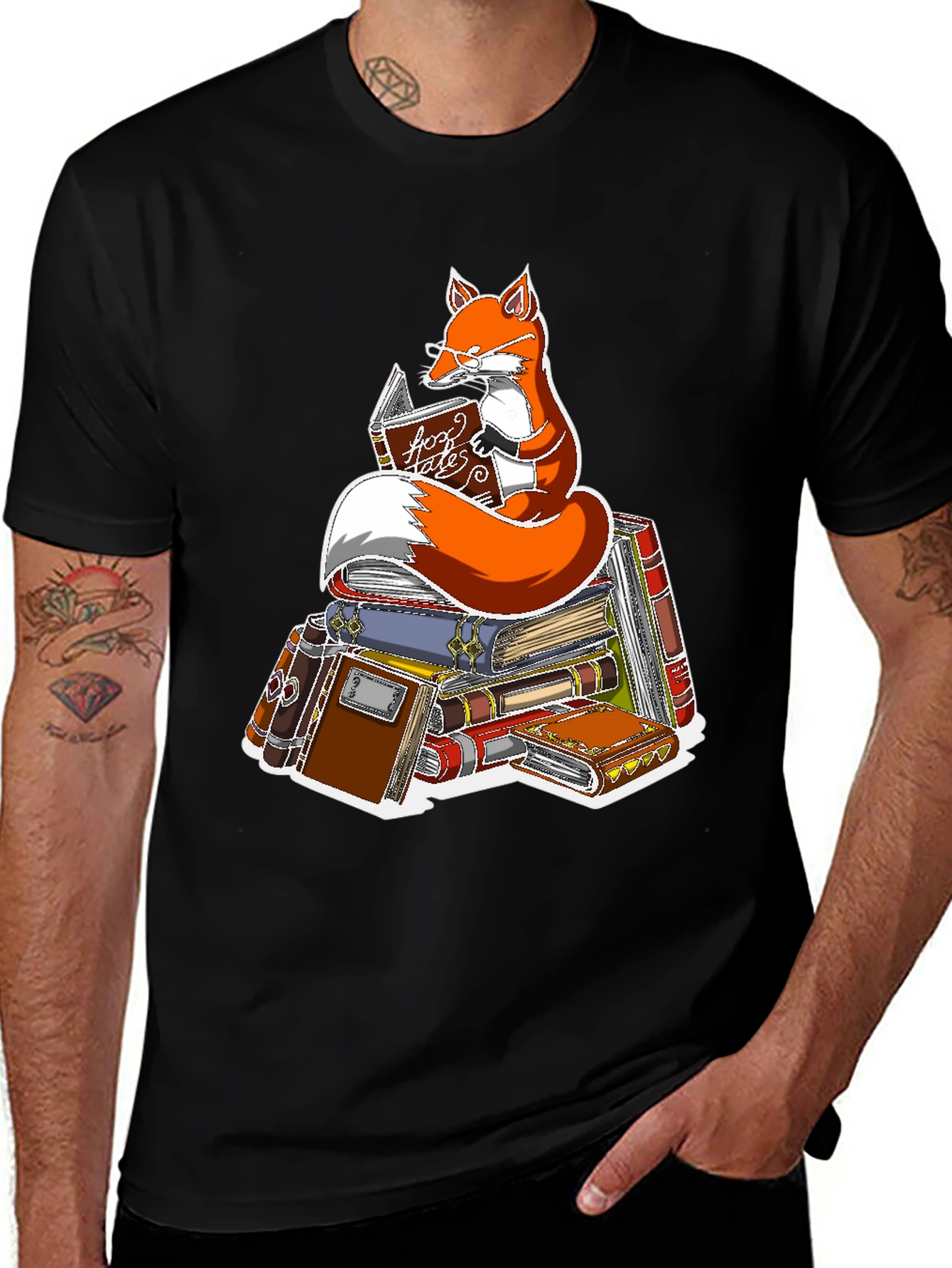 Variant 29 of Fox Reading Book T-Shirt - Smart Animal Tee