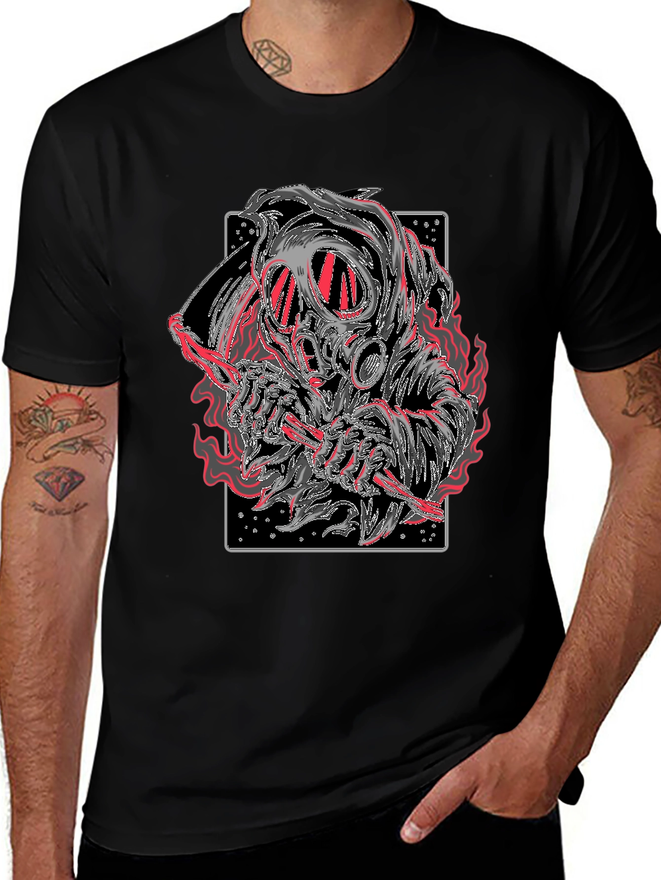 Variant 19 of Grim Reaper Gas Mask Graphic T-Shirt