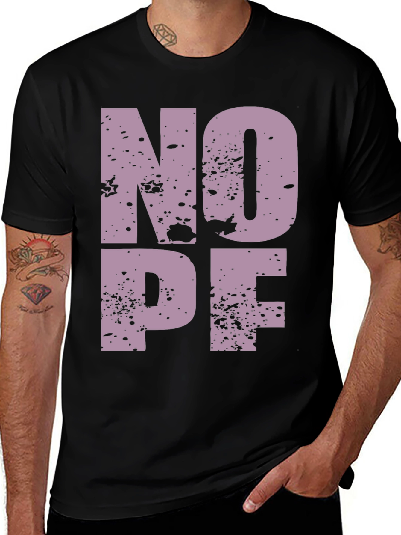 Variant 28 of NOPE Graphic T-Shirt - Soft Black Crew Neck Tee