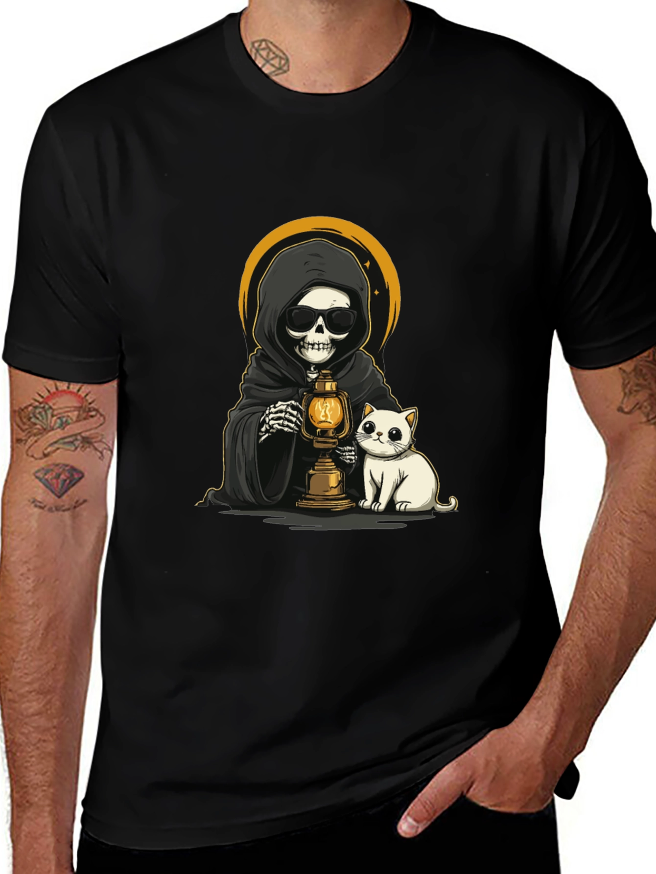 Variant 20 of Grim Reaper Cat Graphic T-Shirt