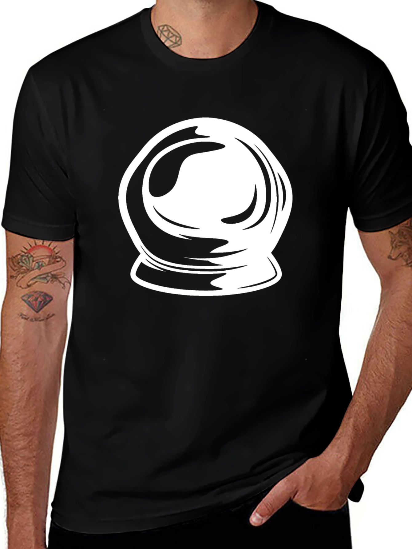 Variant 20 of Mystic Crystal Ball Graphic Tee - Black Cotton Blend