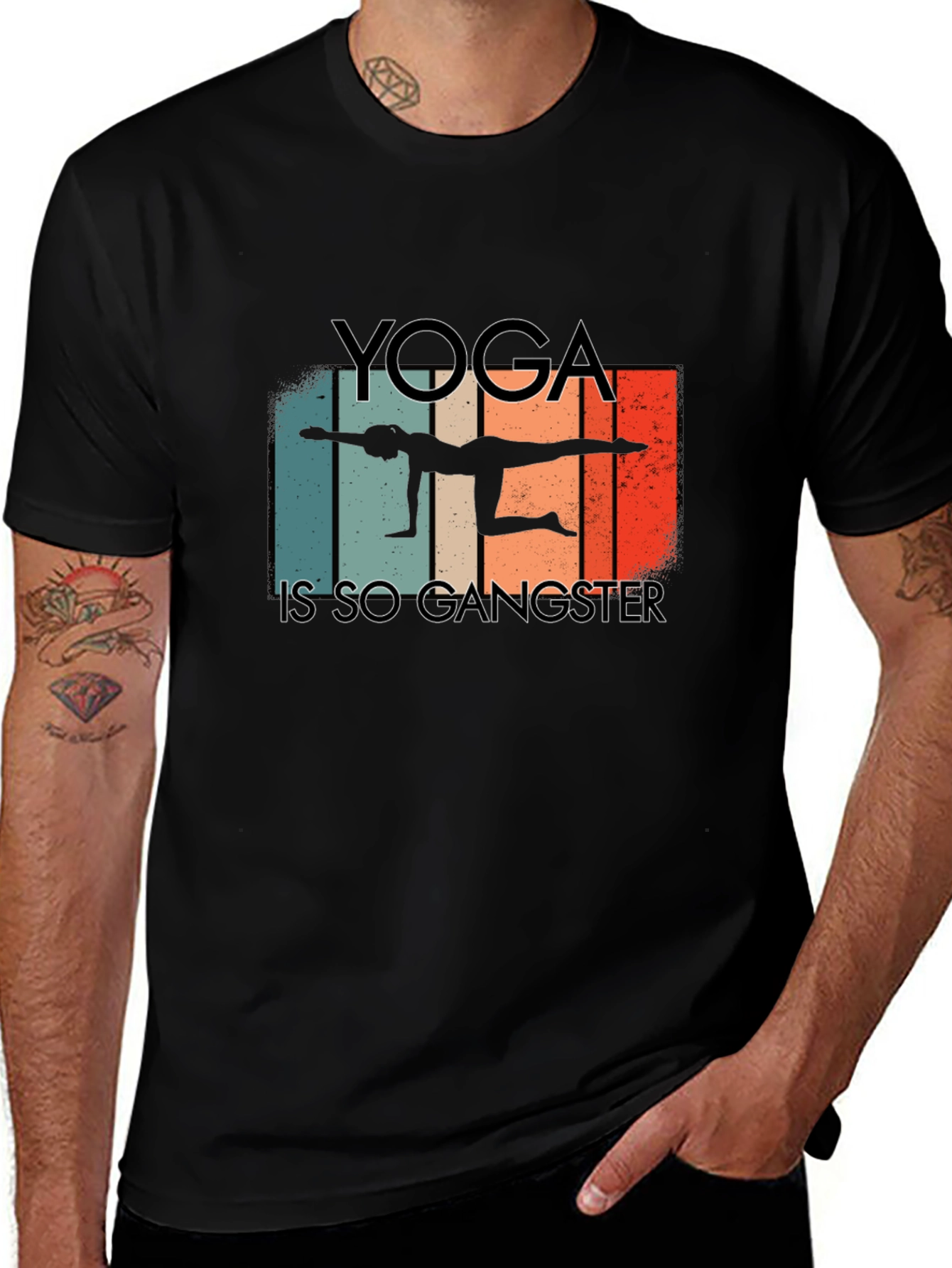 Variant 15 of Yoga is so Gangster Black T-Shirt