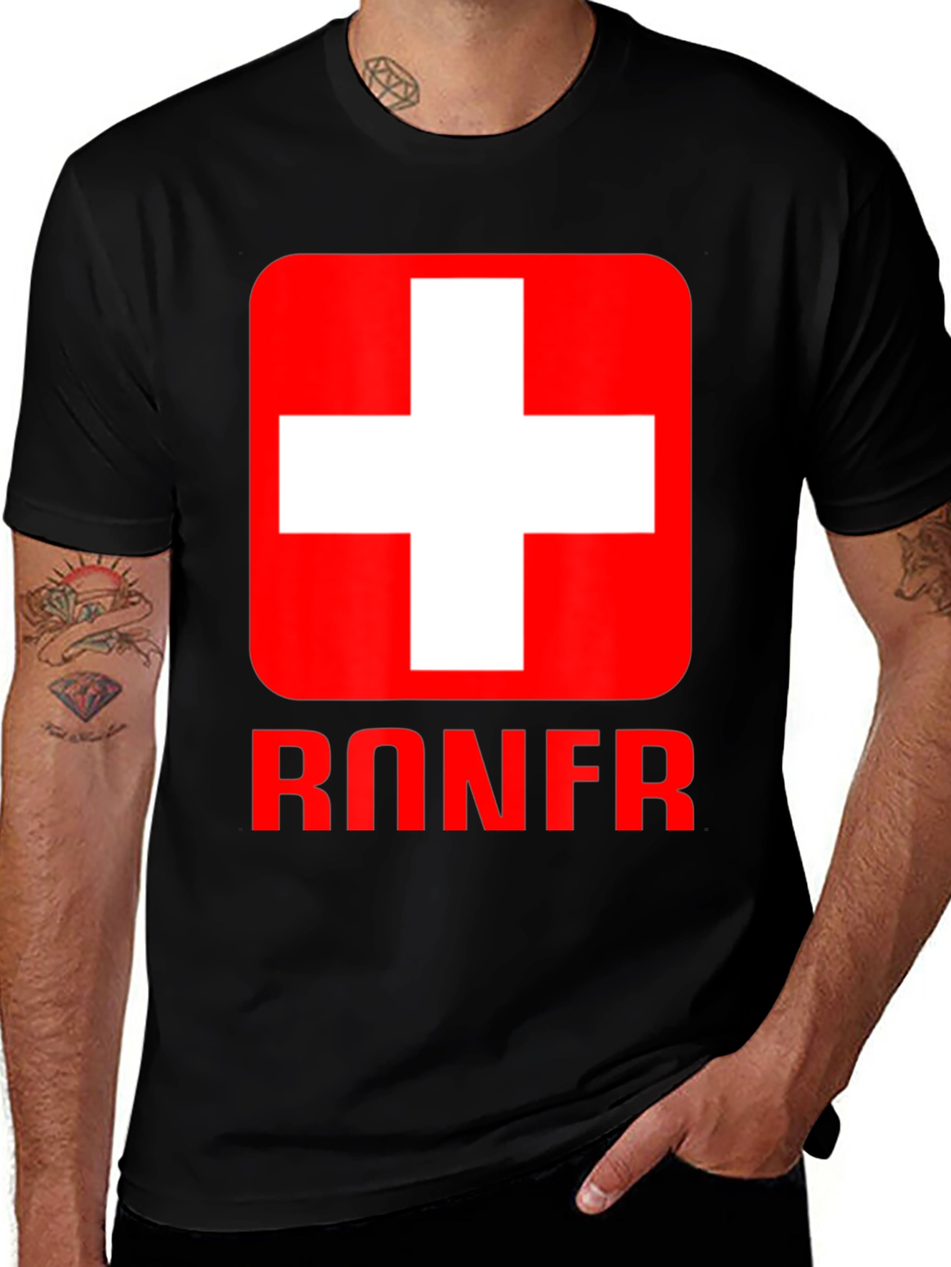Variant 22 of RONFR Graphic Tee - Swiss Cross Design