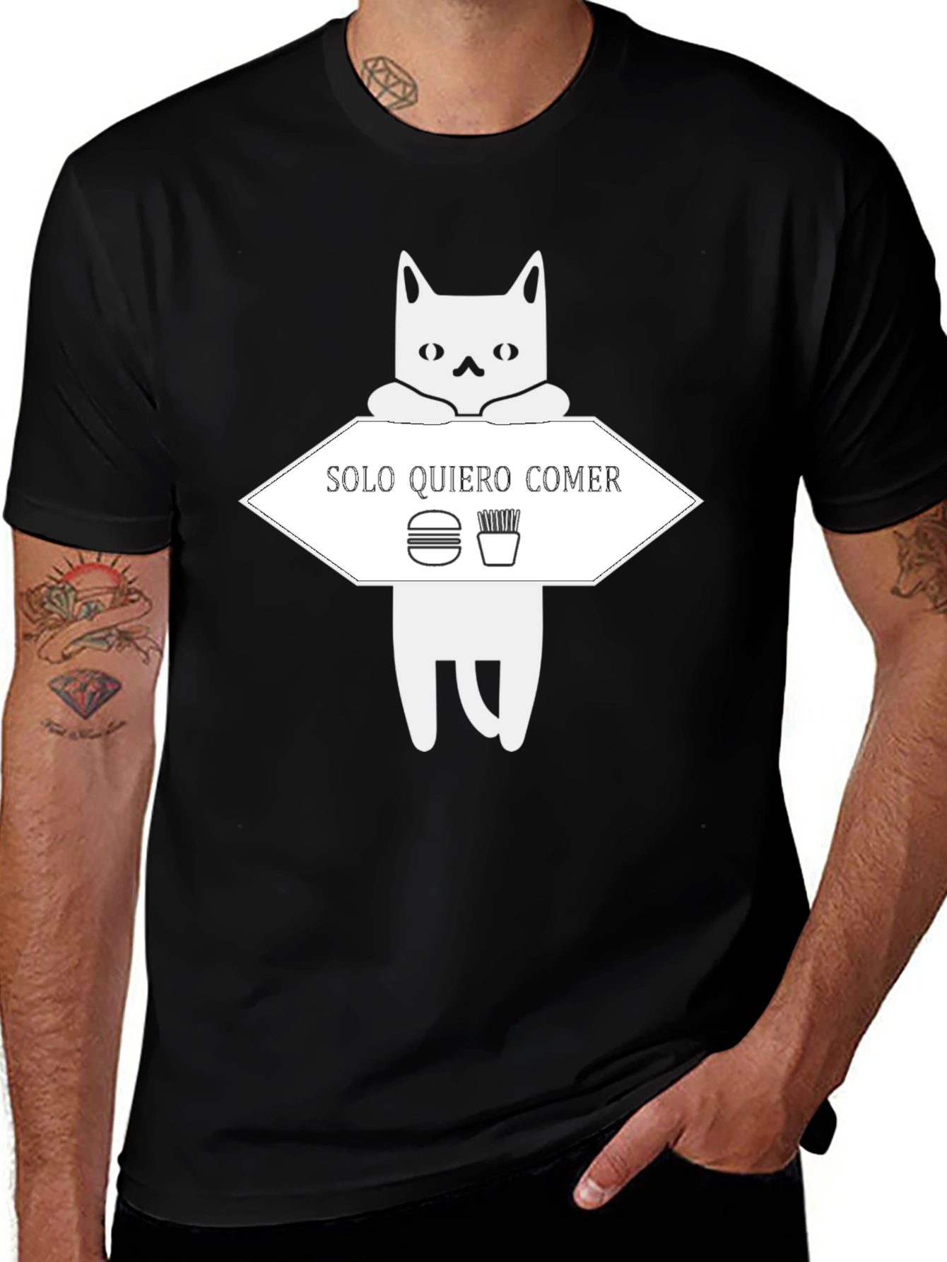 Variant 17 of Solo Quiero Comer Funny Cat T-Shirt