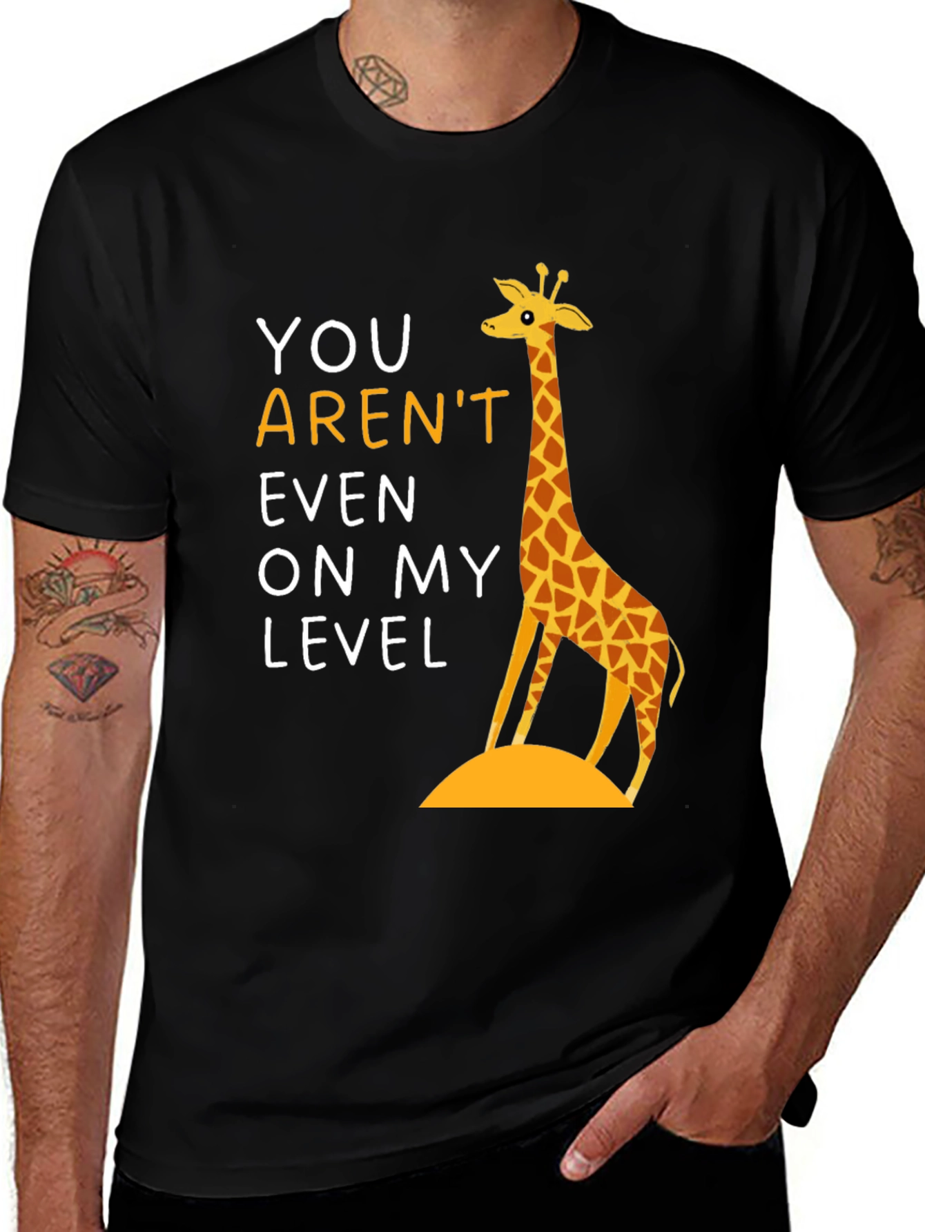 Variant 9 of Giraffe Level Men's T-Shirt - Funny Animal Graphic Tee