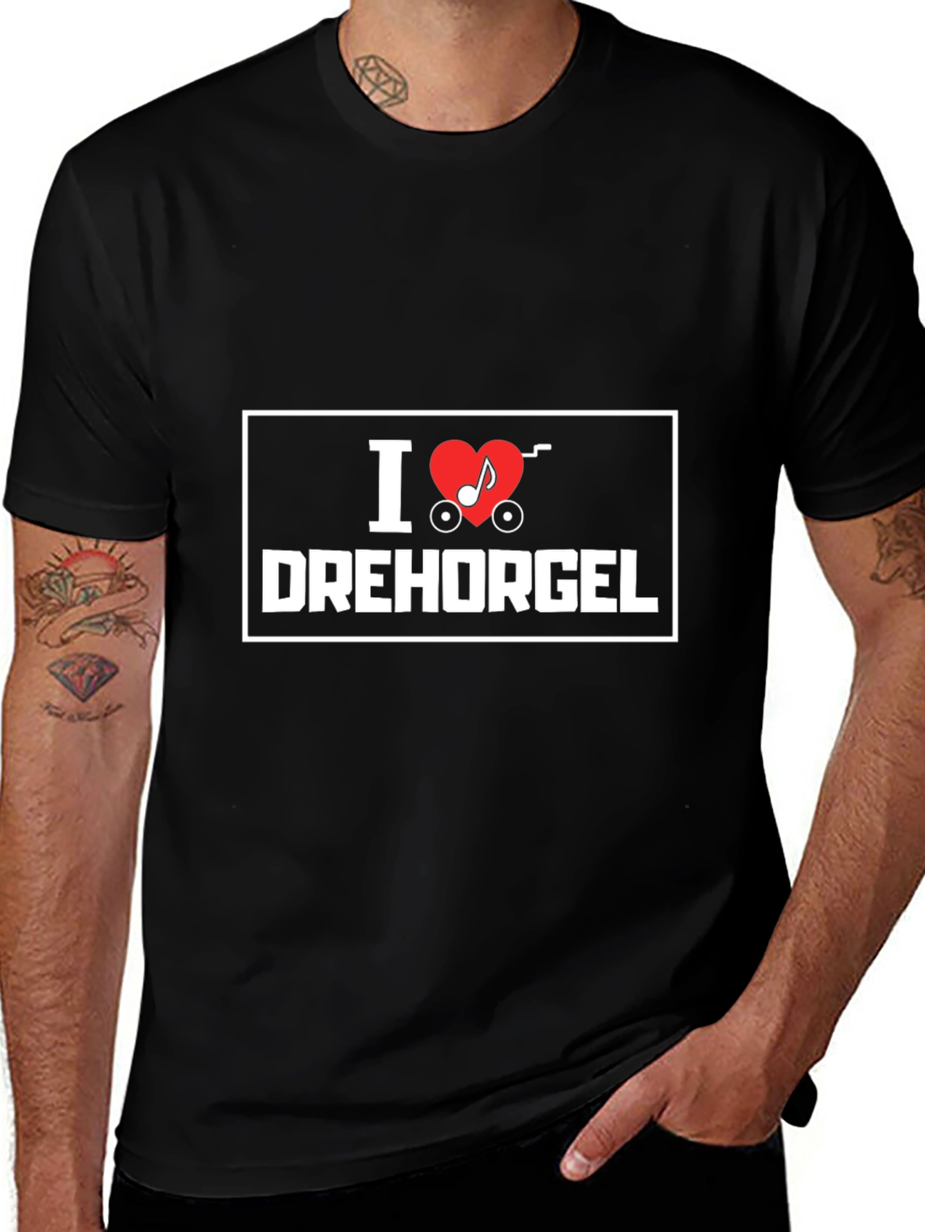 Variant 13 of I Love Drehorgel T-Shirt - Music Box Heart Tee