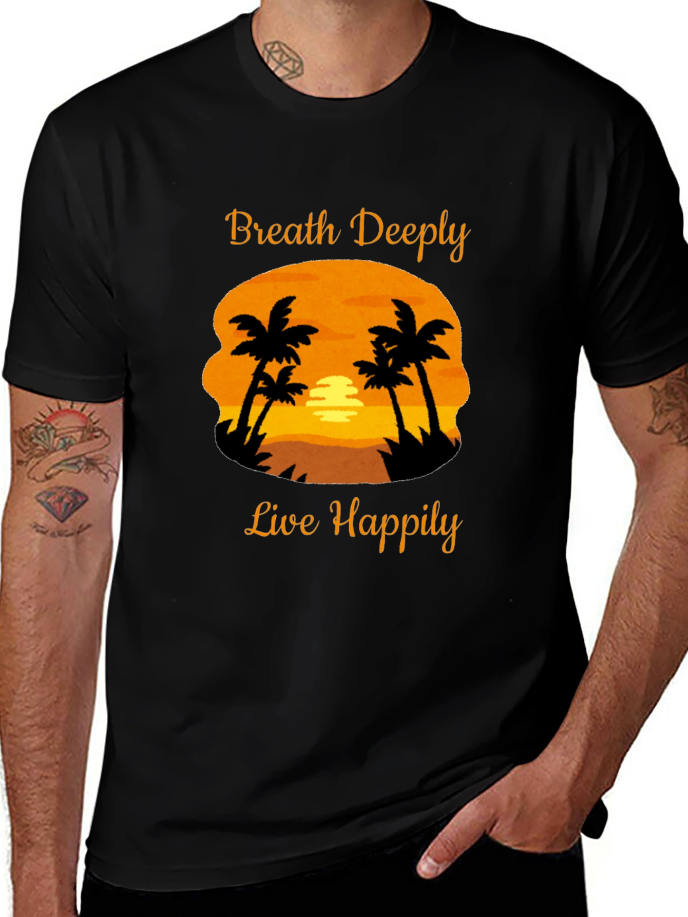 Variant 18 of Breath Deeply Live Happily T-Shirt
