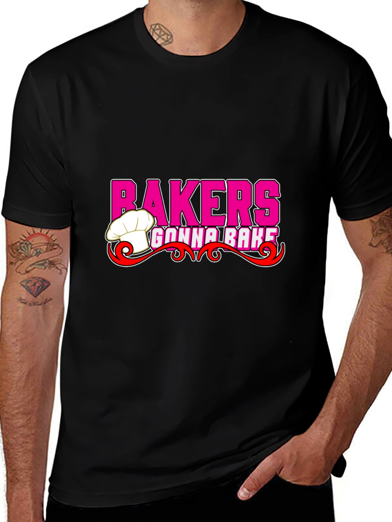 Variant 5 of Bakers Gonna Bake Black Graphic T-Shirt