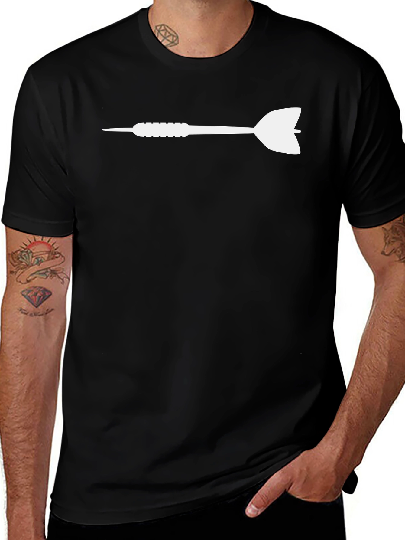 Variant 11 of Dart Tee - Classic Black Dartboard Sport T-Shirt