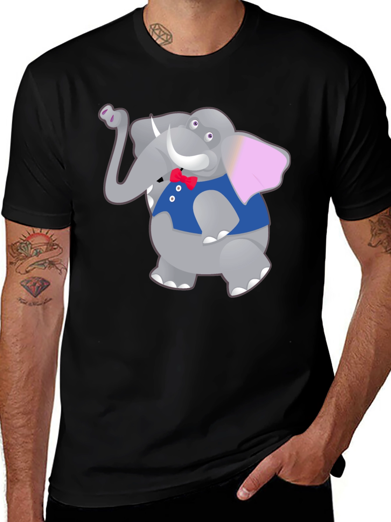 Variant 2 of Elephant Cartoon Graphic T-Shirt