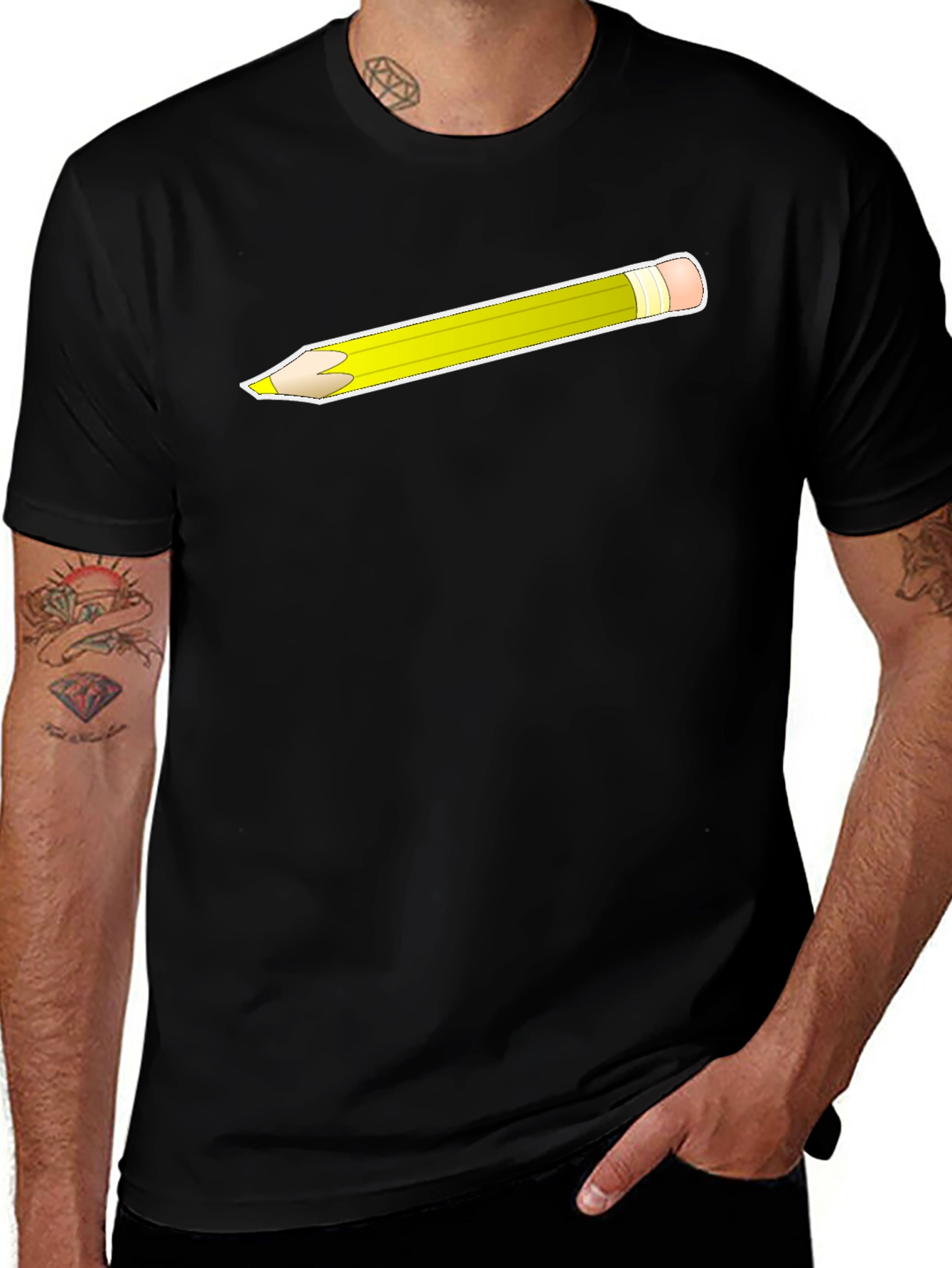 Variant 15 of Pencil Graphic Black T-Shirt