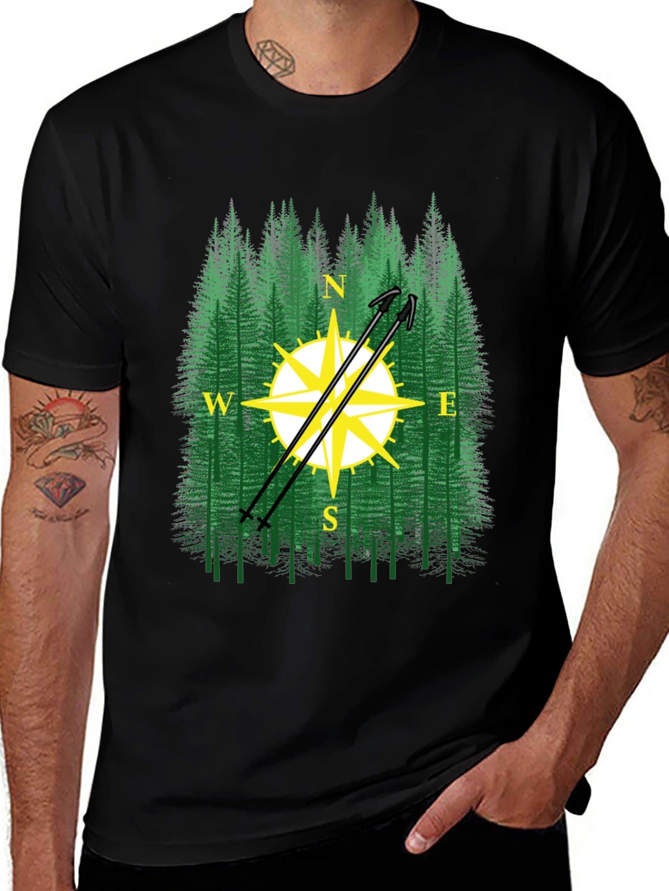 Variant 2 of Forest Compass Graphic Tee