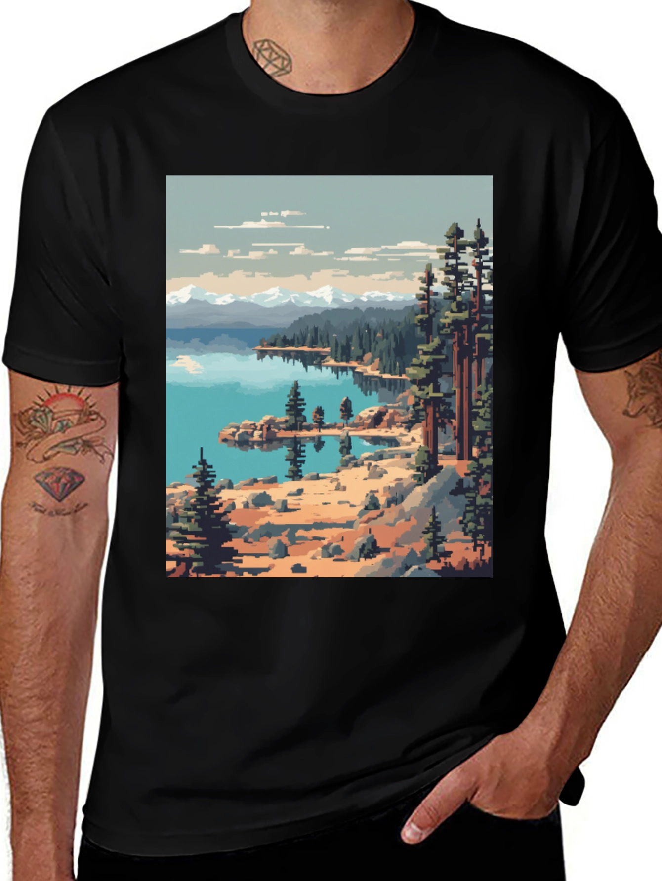 Variant 9 of Pixel Art Nature Scene Graphic Tee
