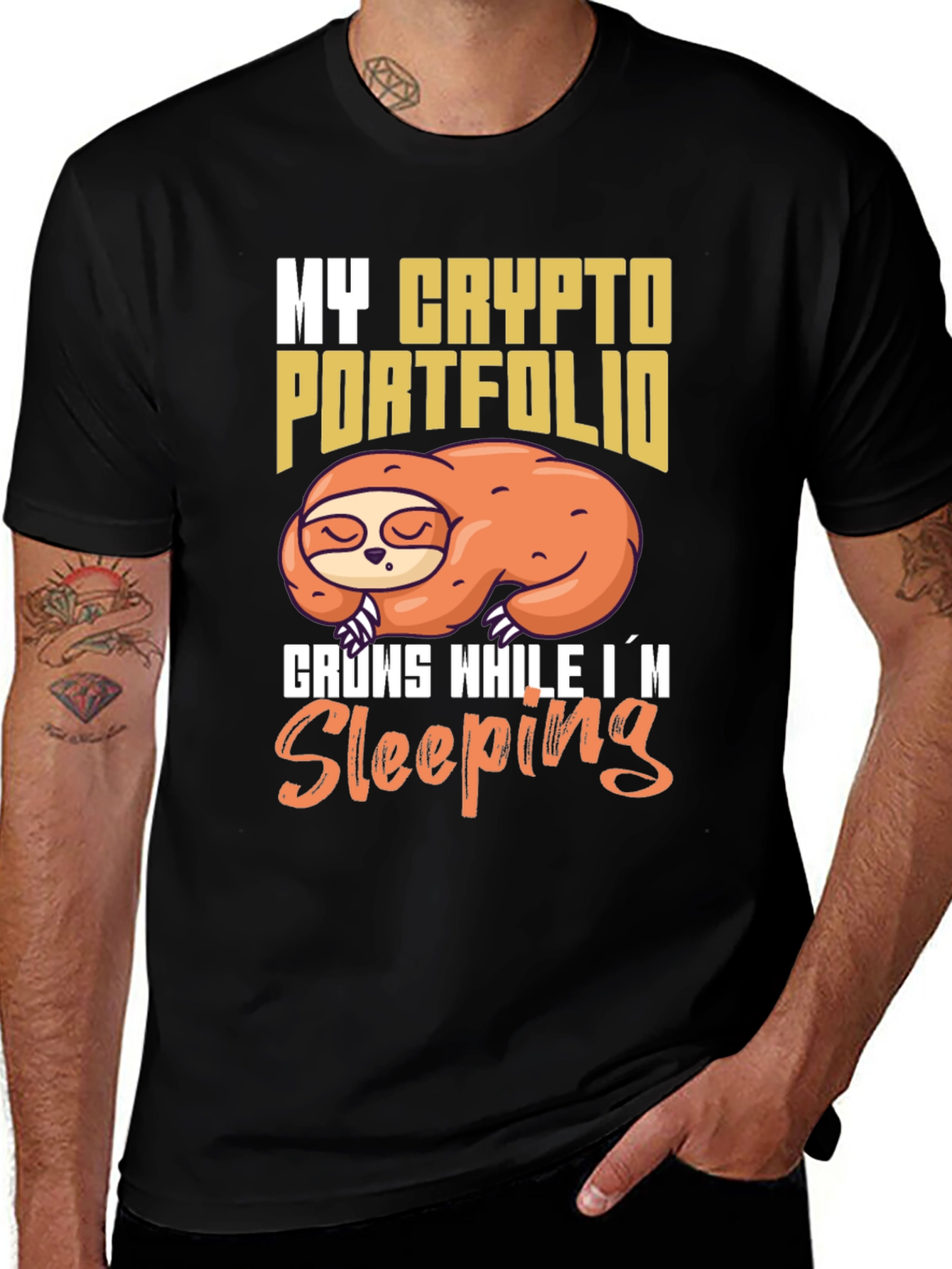 Variant 24 of Crypto Portfolio Sloth T-Shirt