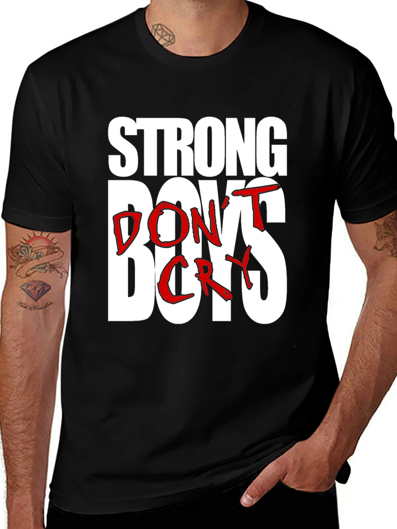 Variant 10 of Strong Boys Don't Cry Graphic Tee - Black