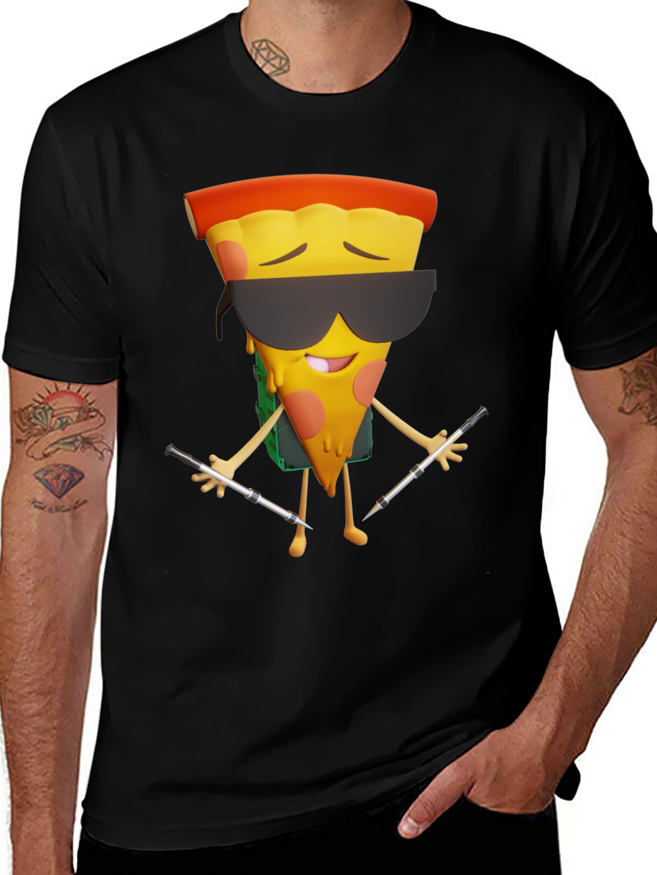 Variant 12 of Pizza DJ Graphic T-Shirt - Cool & Unique Design