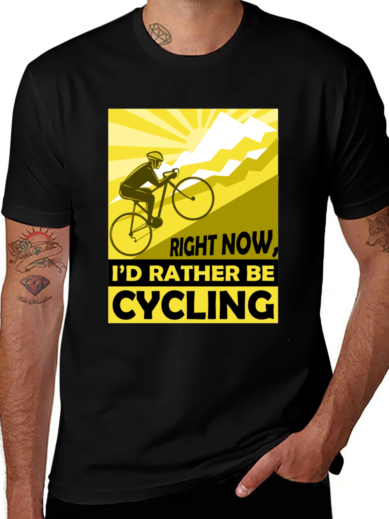 Variant 27 of Cycling Enthusiast Black T-Shirt
