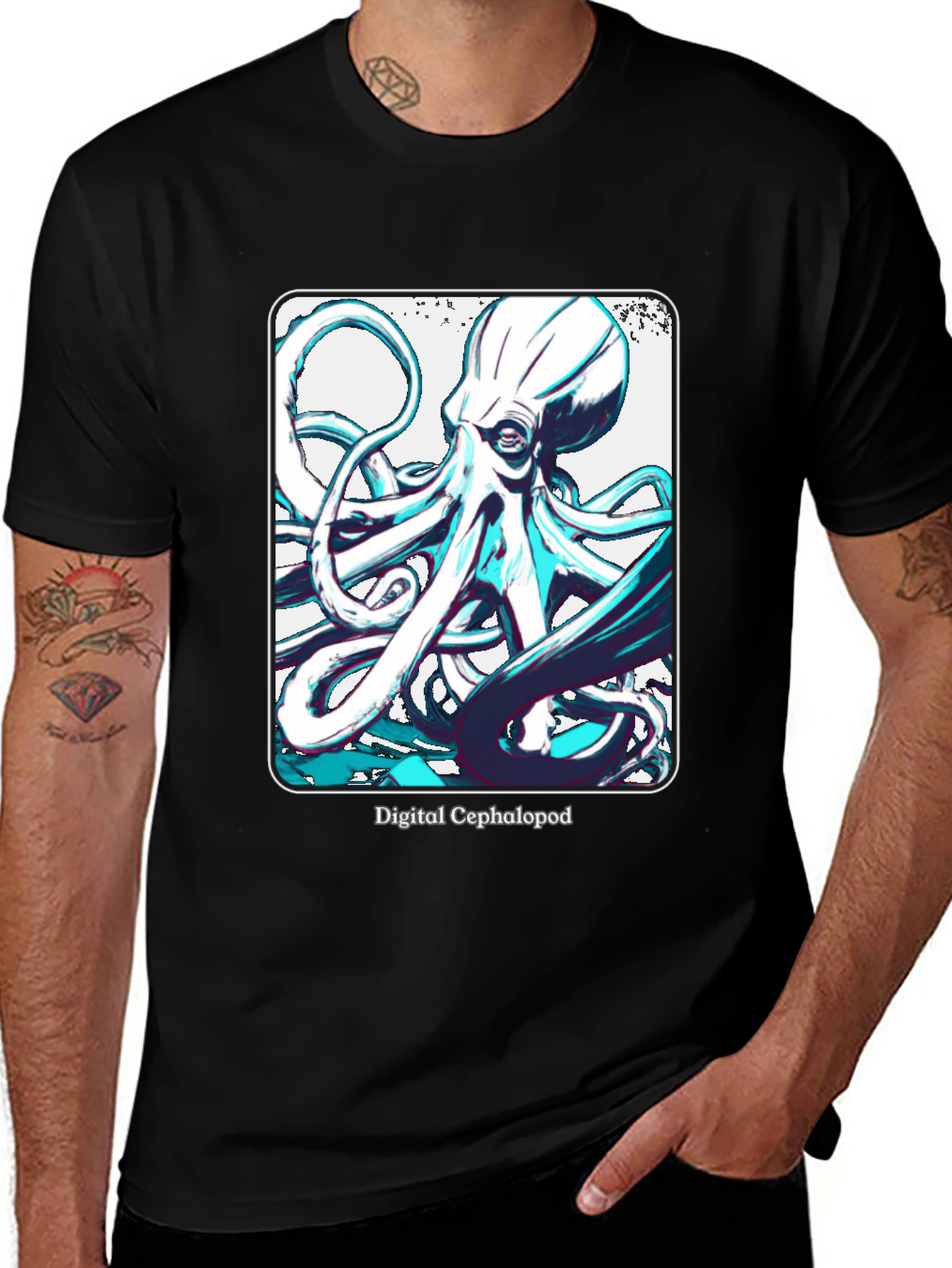 Variant 25 of Digital Cephalopod Graphic T-Shirt