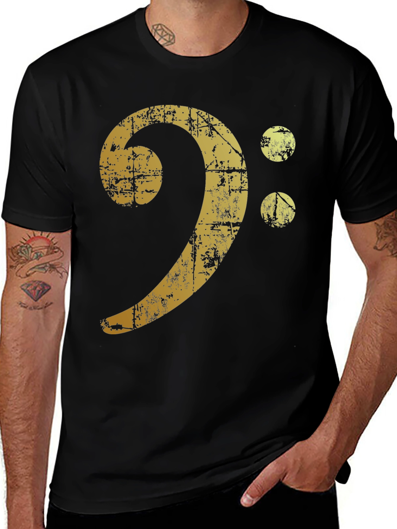 Variant 10 of Vintage Bass Clef Graphic T-Shirt