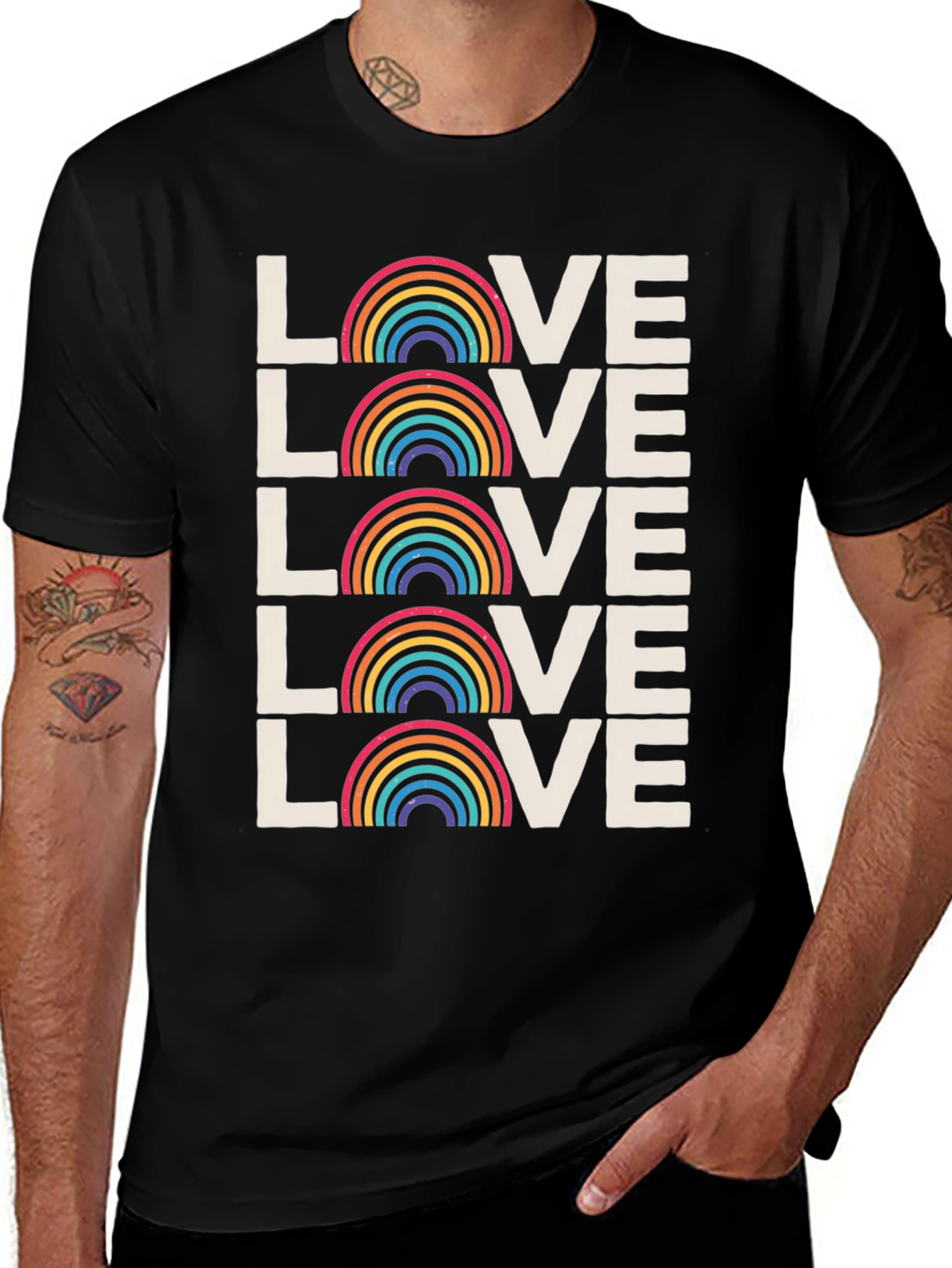 Rainbow Love Graphic Tee - Pride Month Shirt