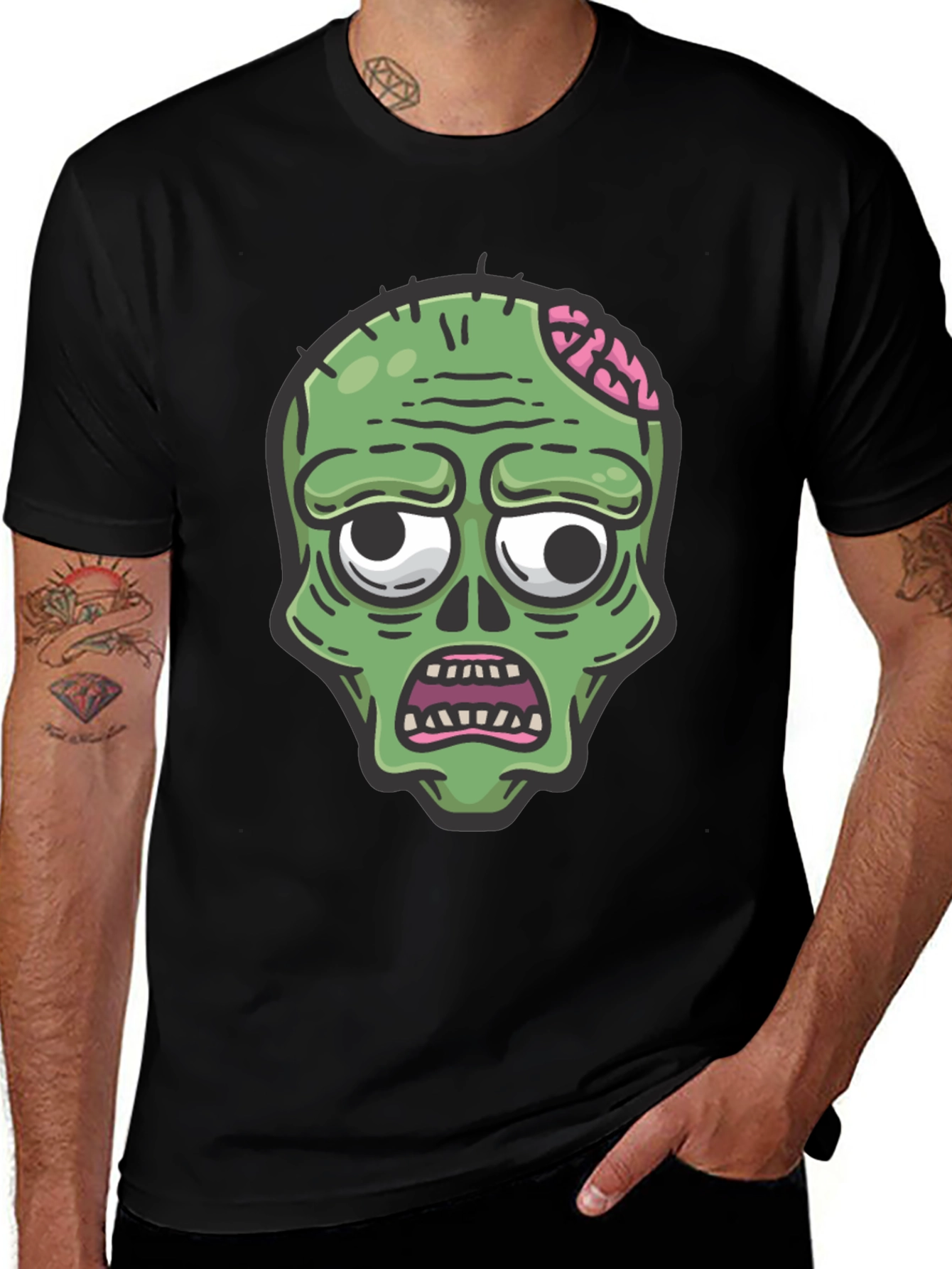 Variant 10 of Zombie Graphic Tee - Halloween Men's Black T-Shirt