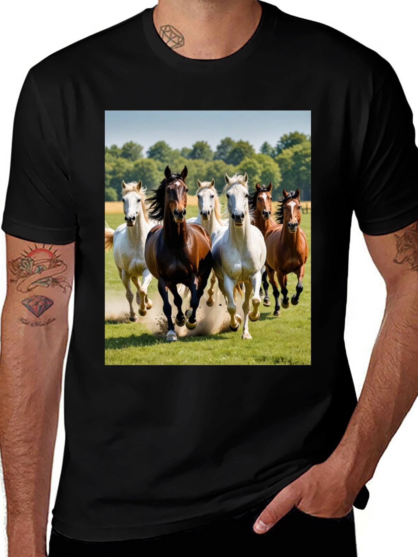 Variant 13 of Running Horses Graphic Tee