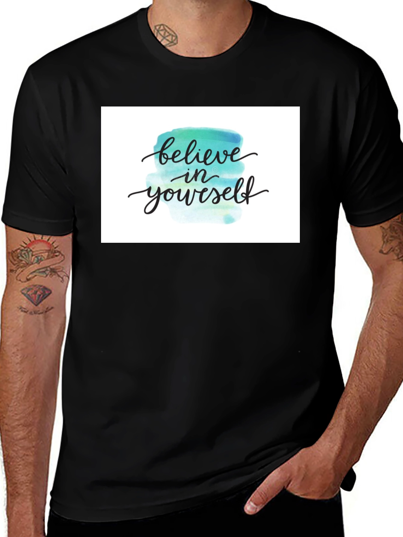 Variant 23 of Believe In Yourself Graphic Tee - Black