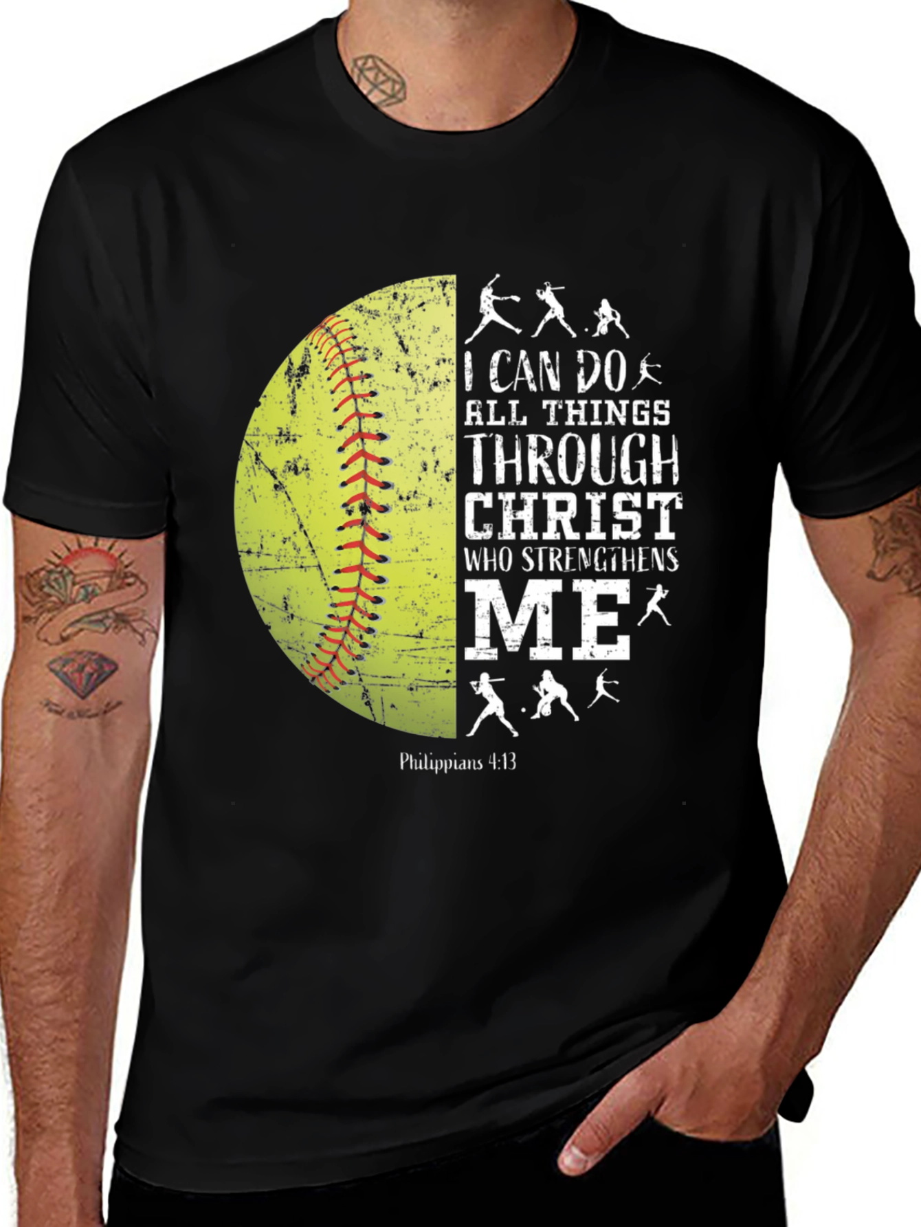 Christian Softball T-Shirt - I Can Do All Things